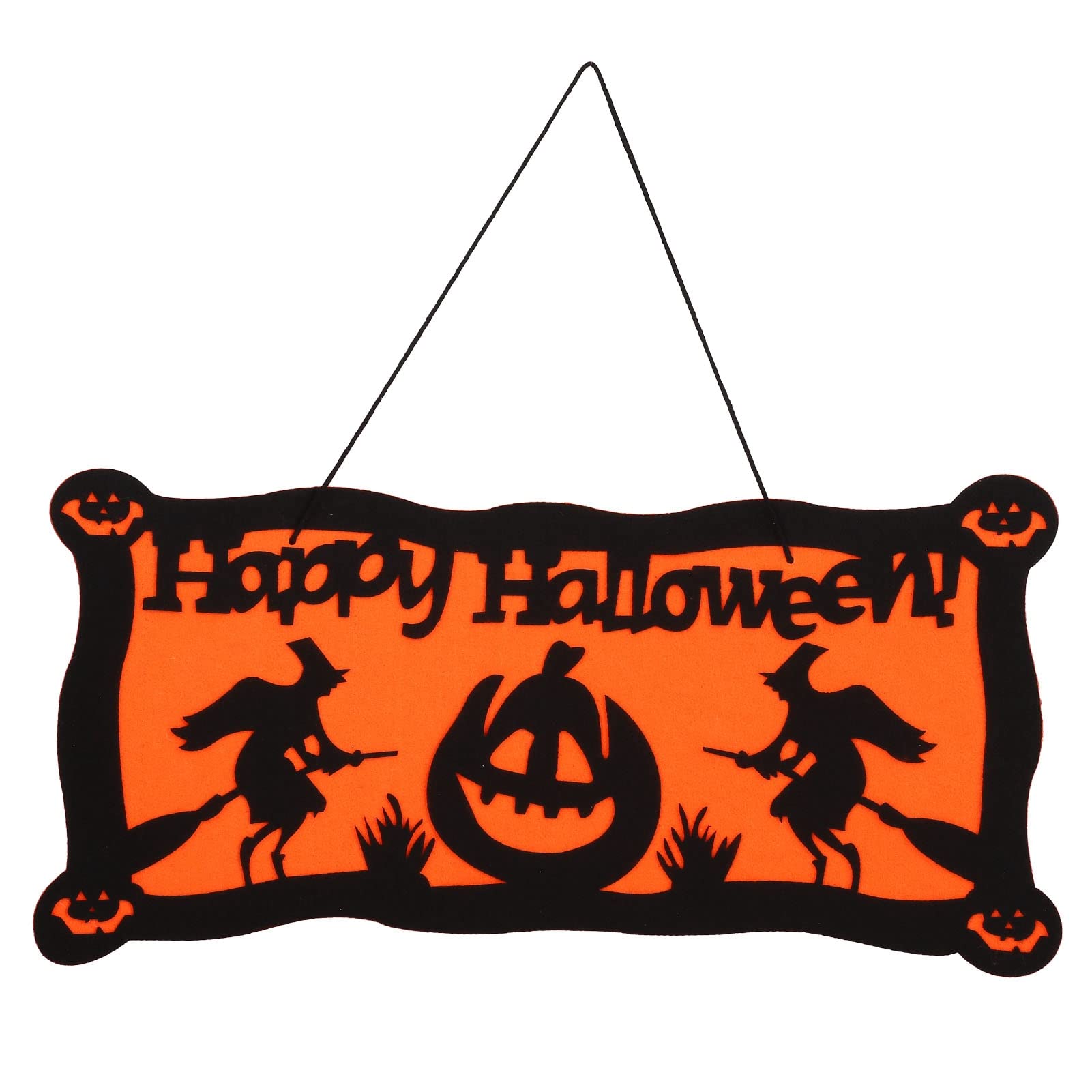 Happy Halloween Banner - Clear Printing Rectangular Halloween Sign for Bedroom, Coffee Bar & Garden - Pumpkin Halloween Decoration - Perfect for Parties, Home & Outdoor Decor