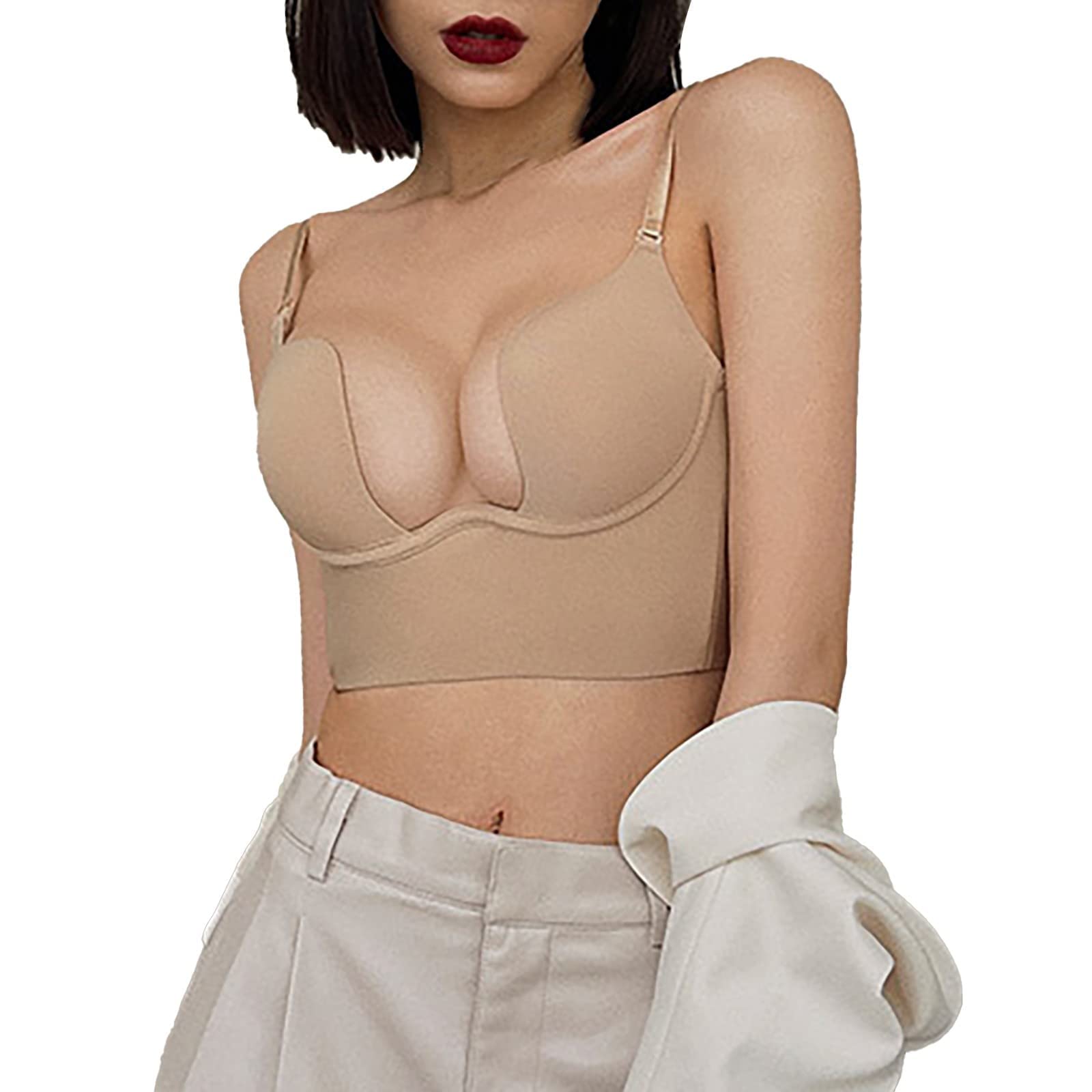 Sexy U-Shaped Push Up Bra for Women - Open Back Lingerie with Seamless Design, Soft Underwire & Smoothing Comfort - Perfect for Date Nights, Special Occasions & Everyday Wear