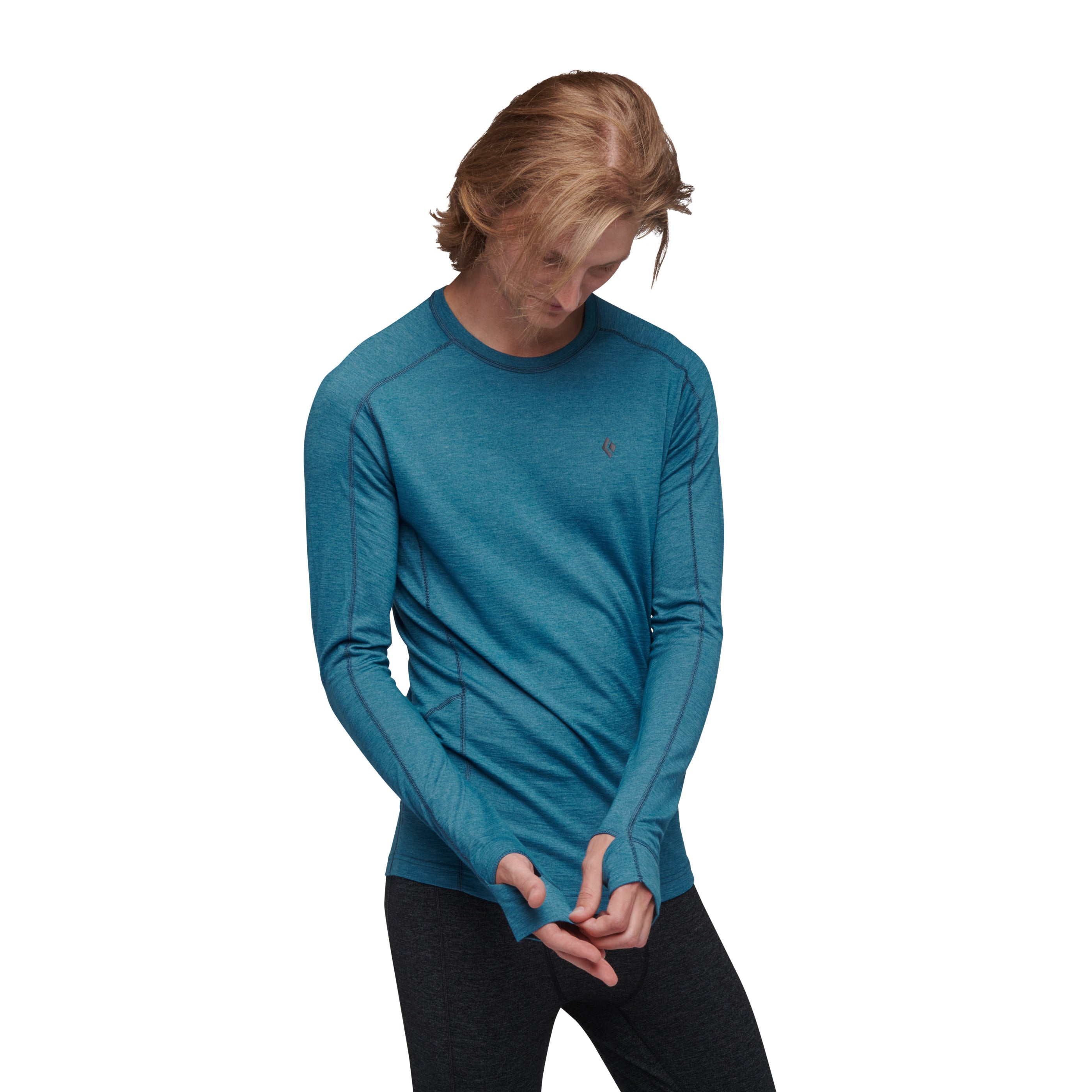 Men's Merino Wool Baselayer Crew Neck Top - 150g Warm Thermal Underwear for Hiking, Skiing & Outdoor Activities