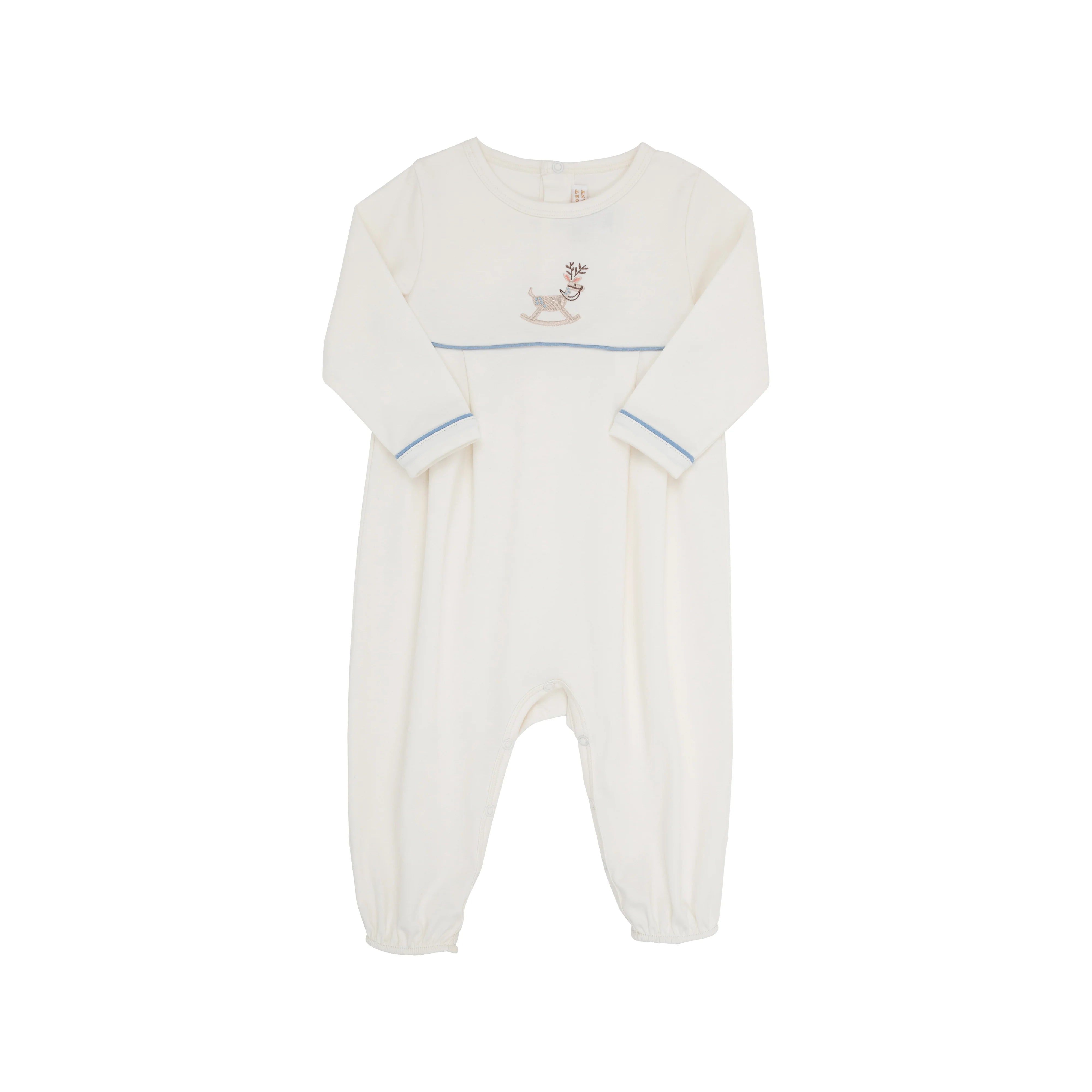 Beaufort Bonnet Bradford Romper - Palmetto Pearl & Barrington Blue | Stylish Baby Outfit for Photoshoots, Parties & Special Occasions