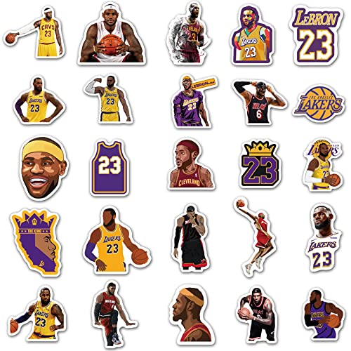 50 Pcs Vinyl Sticker Sports Theme - Waterproof Decals for Wall, Laptop, Skateboard, Water Bottle | Perfect for Birthday Gifts, Christmas, Thanksgiving (Lebron James) - Great for DIY Crafts, School Projects & Party Decorations