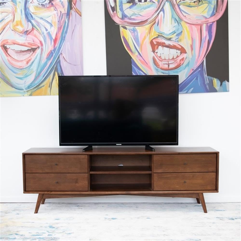 Home Square 3-Piece Wooden TV Stand & Nightstand Set - Modern Living Room & Bedroom Furniture for Home Entertainment & Storage