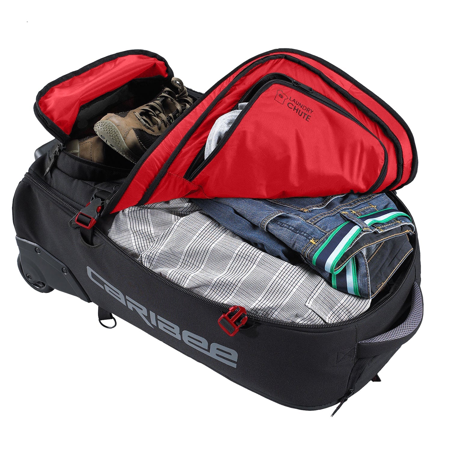 Caribee Skymaster III 80L Wheeled Travel Backpack - Large Durable Carry-On Luggage for Adventure Travel & Camping - Perfect for Hiking, Airplane Trips & Outdoor Exploration (Black)