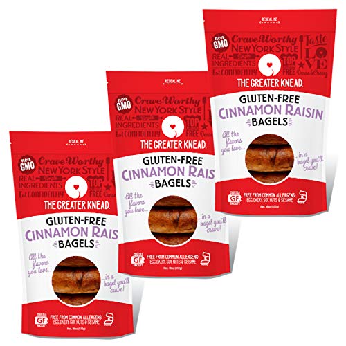 Gluten Free Cinnamon Raisin Bagels - Vegan, Non-GMO, Wheat Free, Nut Free, Soy Free (12 Pack) - Perfect for Breakfast, Snacks & Keto Diet