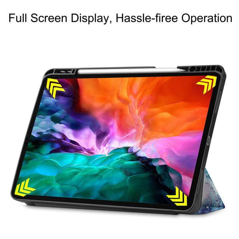 Premium Tri-Fold Leather Case for iPad Pro 2021 | Slim Protective Cover with Auto Sleep/Wake | Perfect for Work, Travel & Home Use