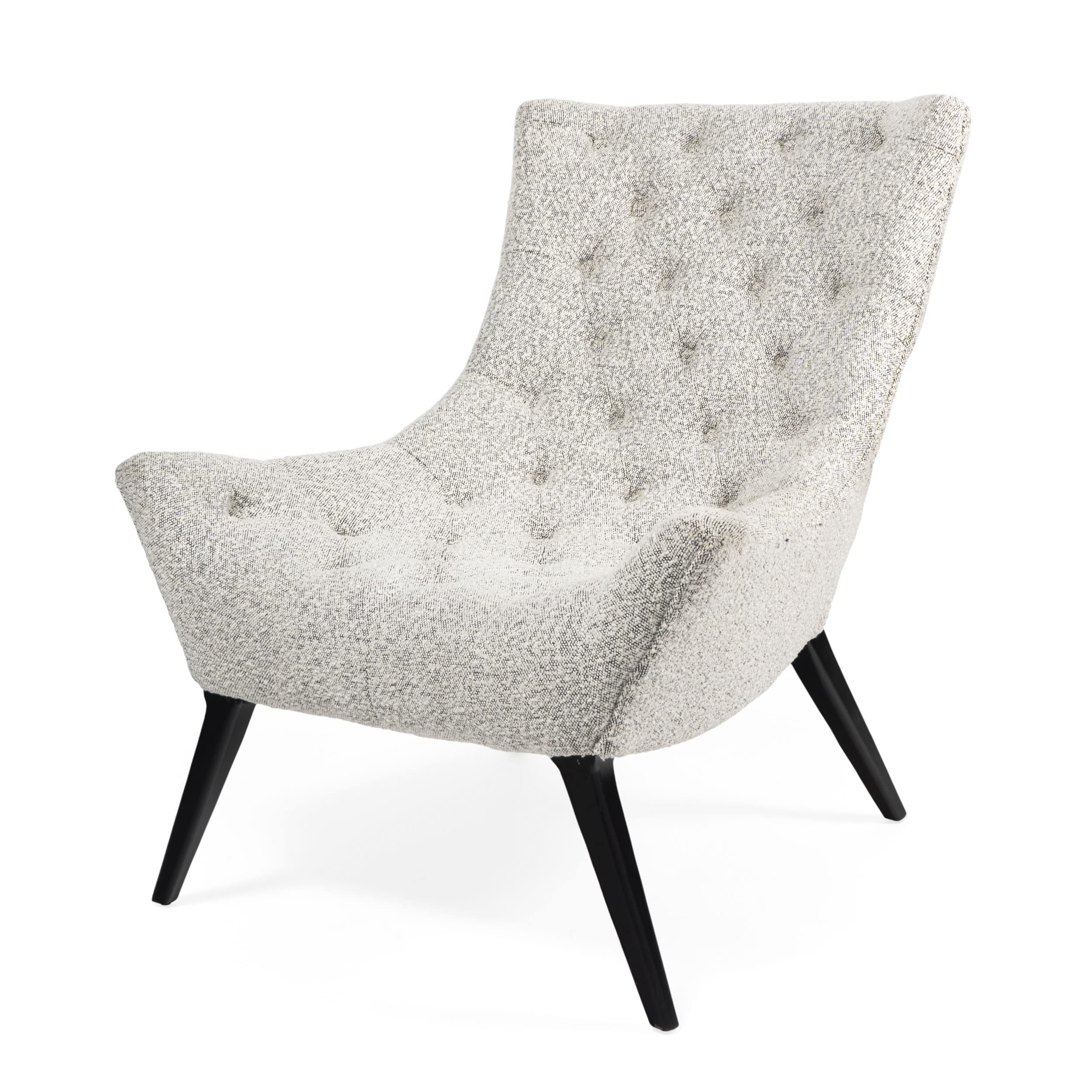Gabor Tufted Grey Accent Chair for Living Room - Stylish Upholstered Lounge Chair for Home Decor, Reading Nook & Cozy Sitting Area