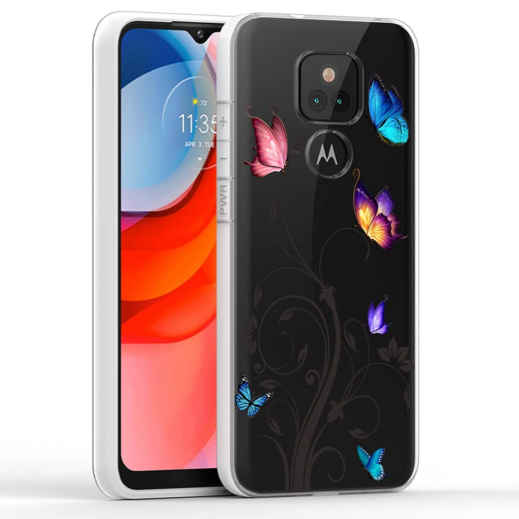 Clear Shockproof TPU Phone Case for Motorola Moto G Play 2021 - Cute Butterfly Design Protective Cover for Women & Girls | Perfect for Daily Use, Work & Travel