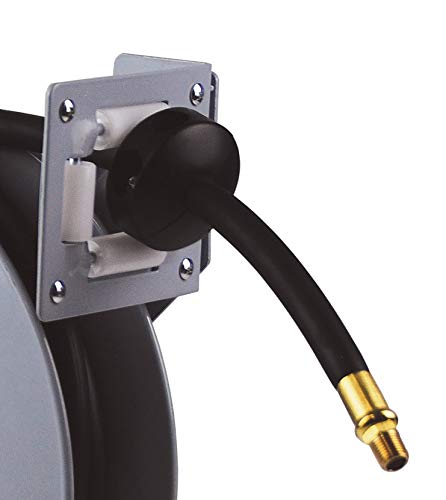 Primefit HRRUB380253 Industrial Grade Retractable Air Hose Reel with 25-Foot Rubber Air Hose - Heavy Duty for Garages, Workshops & Auto Repair Shops