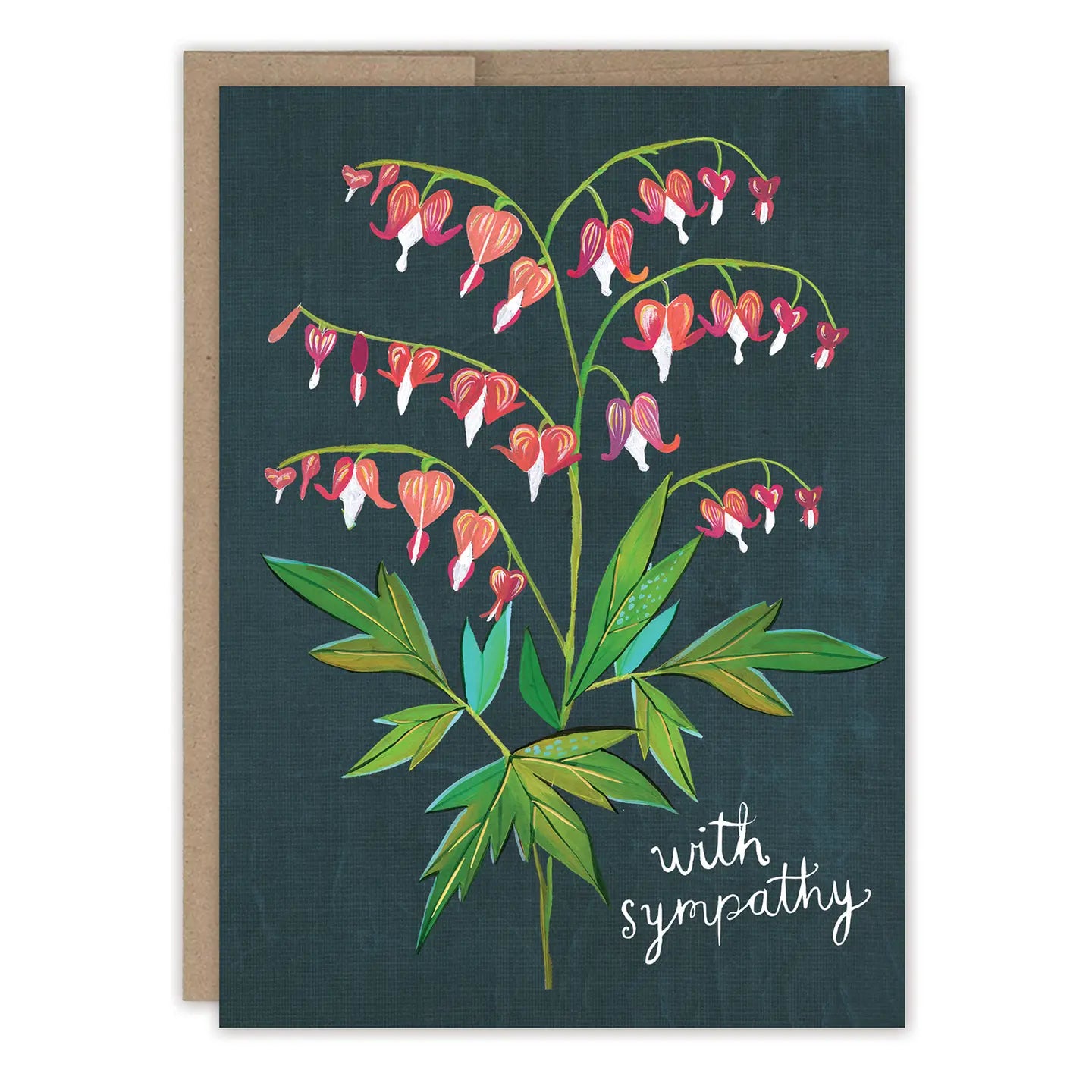 Bleeding Hearts Sympathy Card - Handmade Condolence Greeting Card for Loss of Loved One - Perfect for Funeral, Memorial Service & Comforting Grieving Friends