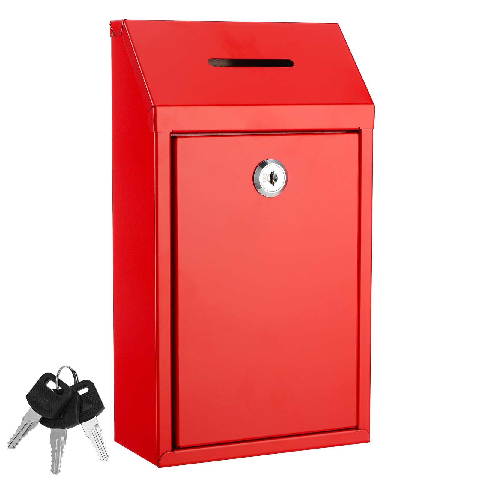 Secure Metal Donation Box with Lock Slot - 10.2
