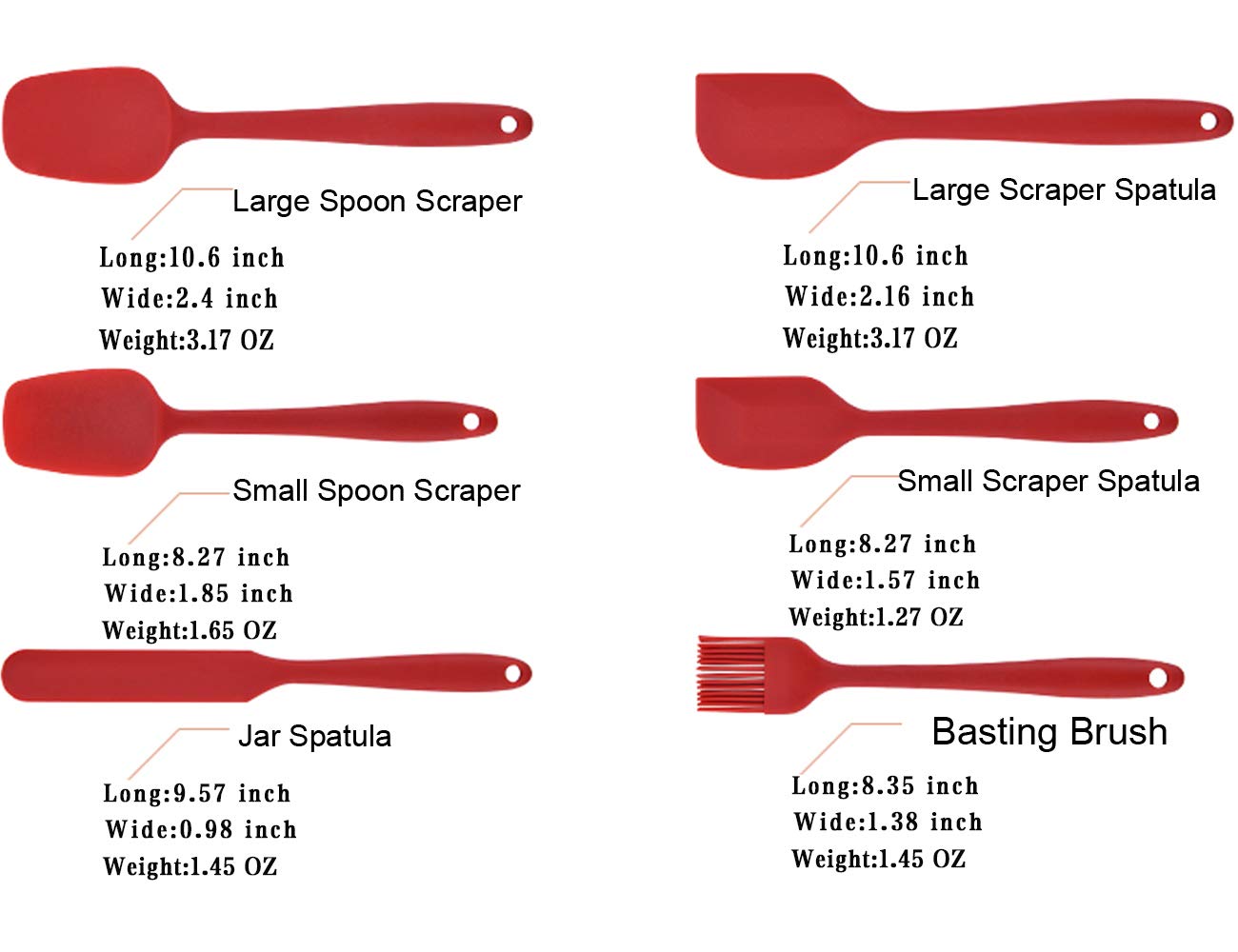 KSENDALO Heat Resistant Silicone Spatula Set for Cooking, Baking & Mixing - Non-Slip Rest Stand Included - Perfect for Cake Decorating, Cookie Dough & Kitchen Prep (Red)