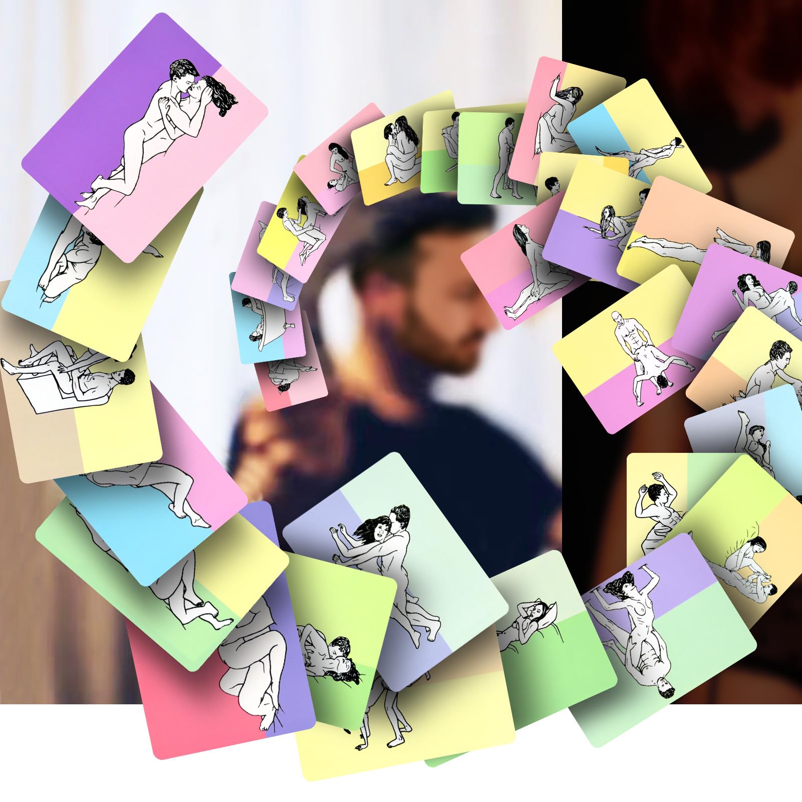 Sex Position Cards for Couples - 50 Erotic Playing Cards with Fun Bedroom Games & Romantic Date Night Ideas - Perfect Adult Toy Gift for Lovers (Great for Anniversary, Valentine's Day & Spicing Up Relationships)