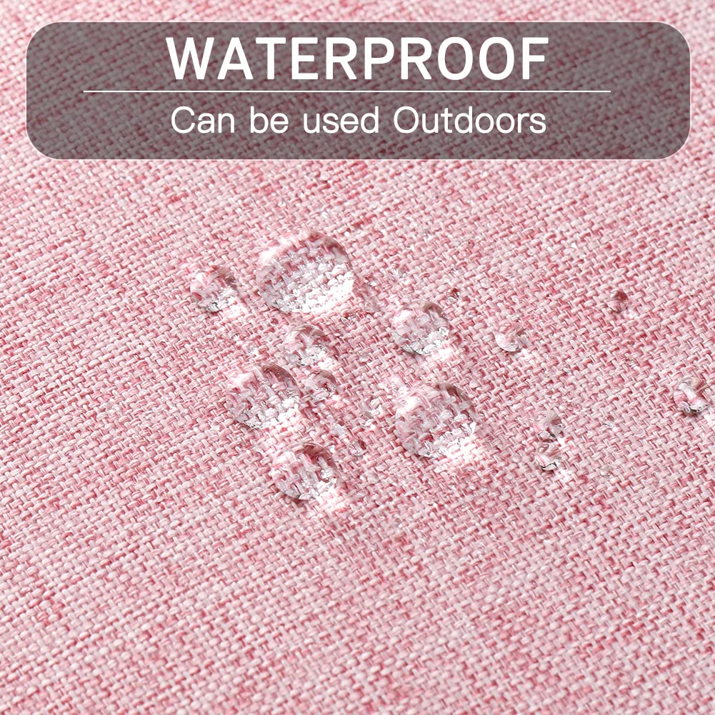 OTOSTAR Waterproof Outdoor Throw Pillow Covers 18x18 Inch - Pack of 4 Decorative Square Cushion Covers for Patio, Garden, Sofa, Balcony & Tent - Weather-Resistant Home Decor (Pink) | Perfect for Outdoor Furniture, Camping & Backyard Relaxation