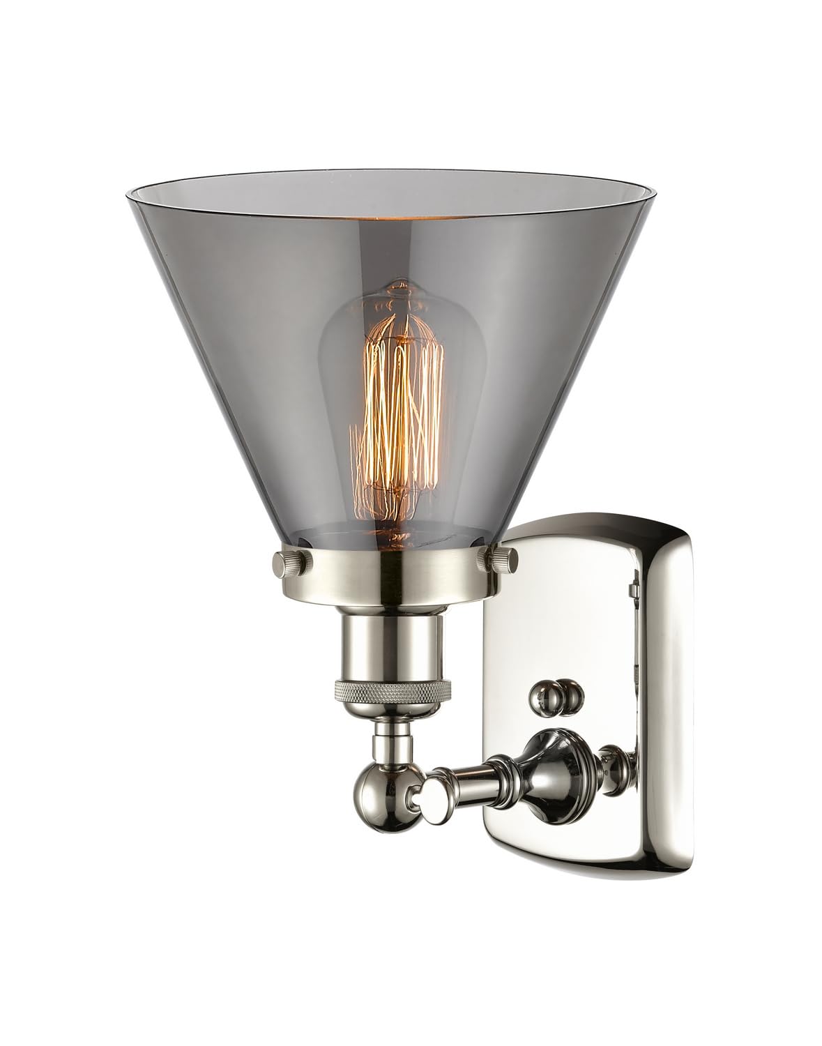 Ballston Collection 916-1W-PN-G43-LED Transitional LED Wall Sconce in Polished Nickel Finish - Energy Efficient Lighting for Hallway, Bedroom, and Living Room Decor