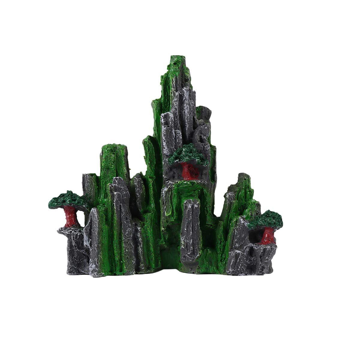 TEHAUX Aquarium Decor Resin Mountain Landscape - Fish Tank Hiding Cave for Shrimp, Crab & Small Fish - Artificial Rock Decor for Aquascaping & Natural Habitat Setup