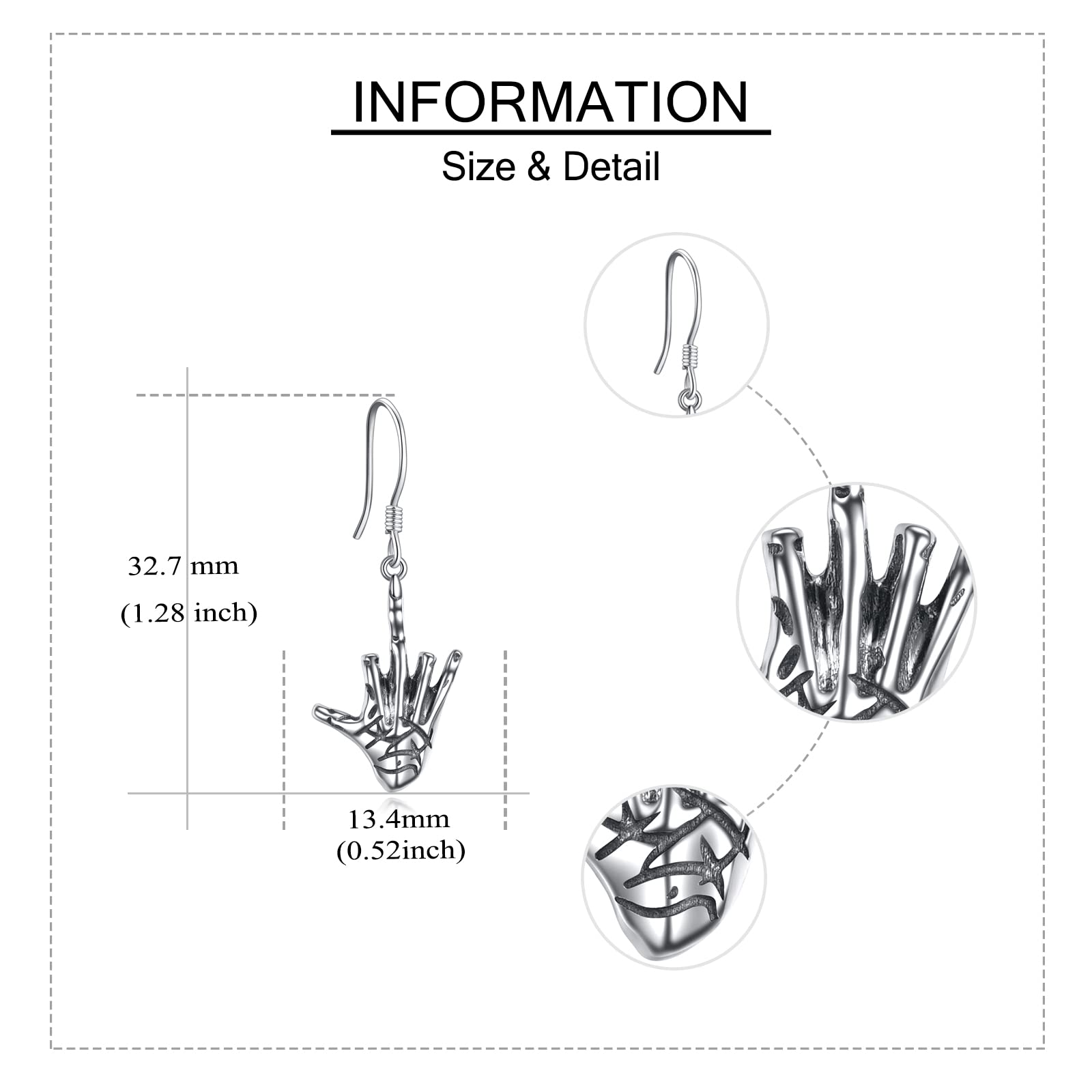 Gothic Snake Sword Earrings Sterling Silver Drop - Skeleton Cat Skull Sword Jewelry for Women - Perfect for Halloween, Cosplay, and Gothic Fashion Accessories