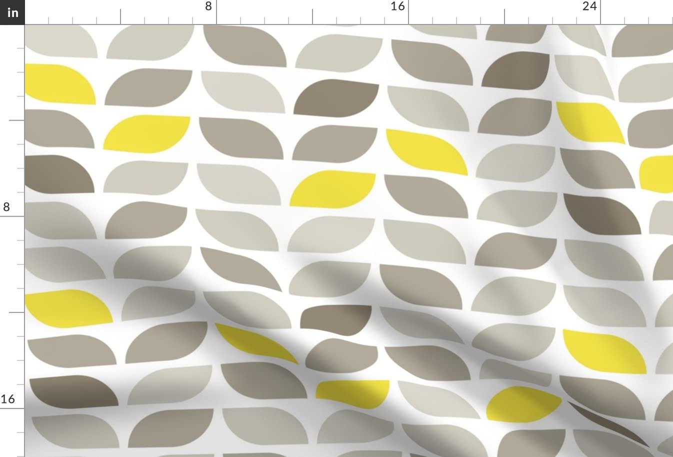 Geometric Leaf Pattern Printed Minky Fabric Fat Quarter - Winter Mid Century Modern Retro Design for Sewing Baby Blankets, Quilting & Plush Backing - Soft & Cozy for DIY Crafts, Home Decor & Nursery Projects