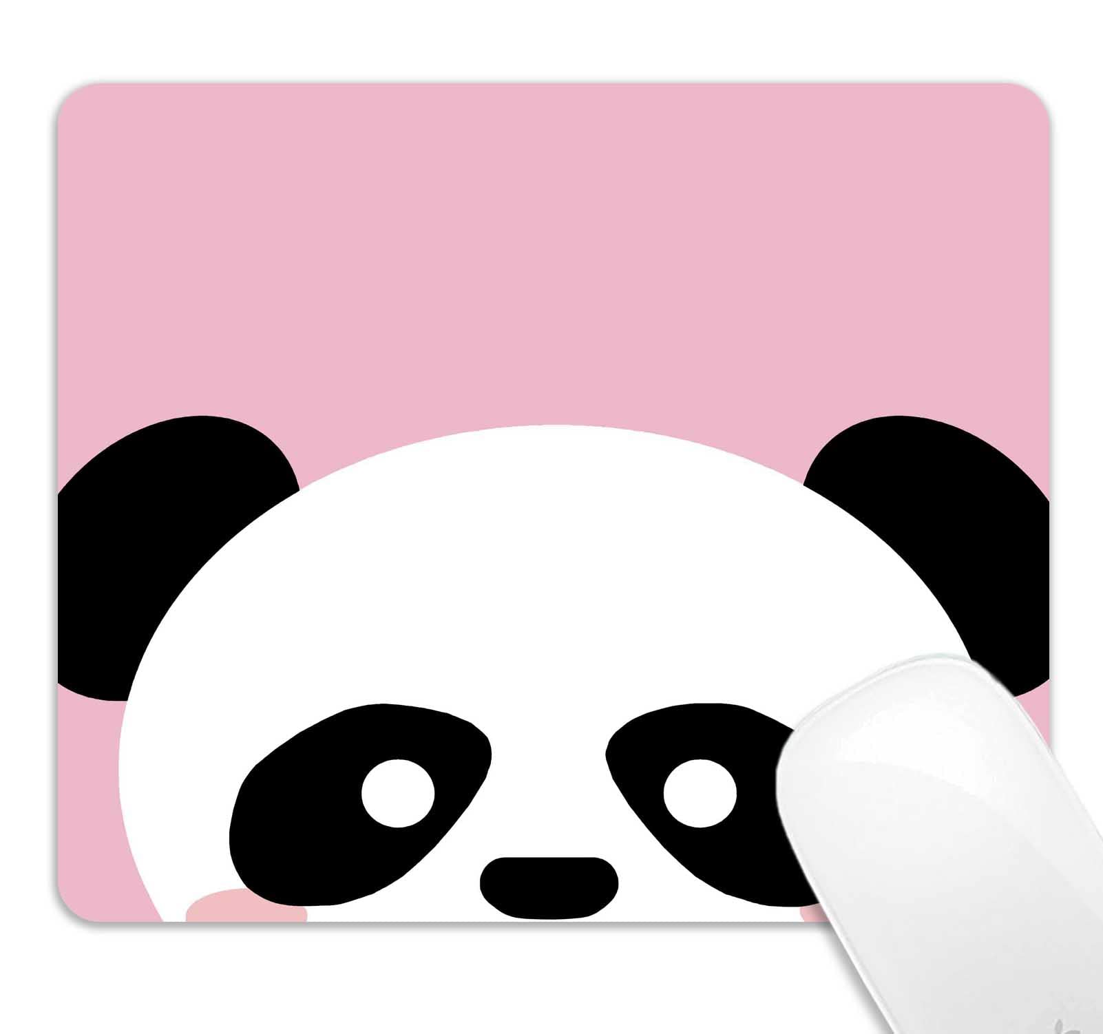 Cute Light Pink Kawaii Panda Mouse Pad - Non-Slip Rubber Base Gaming & Office Desk Mat (9.5