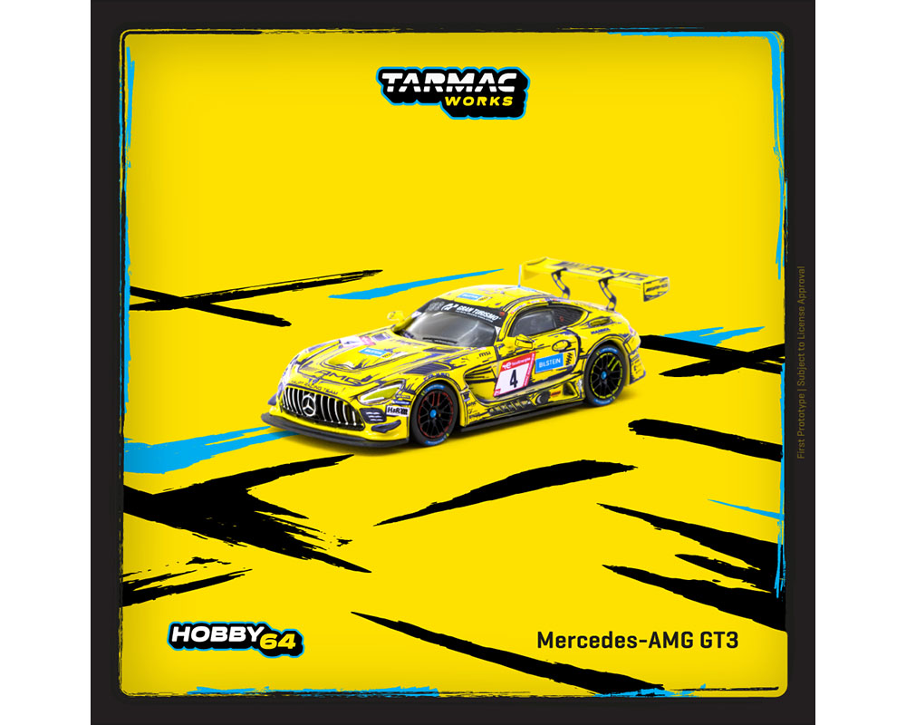 PREORDER Tarmac Works 1:64 Scale Mercedes AMG GT3 #4 Nurburgring 24H 2023 Diecast Model Car - Perfect for Collectors, Display, and Racing Enthusiasts