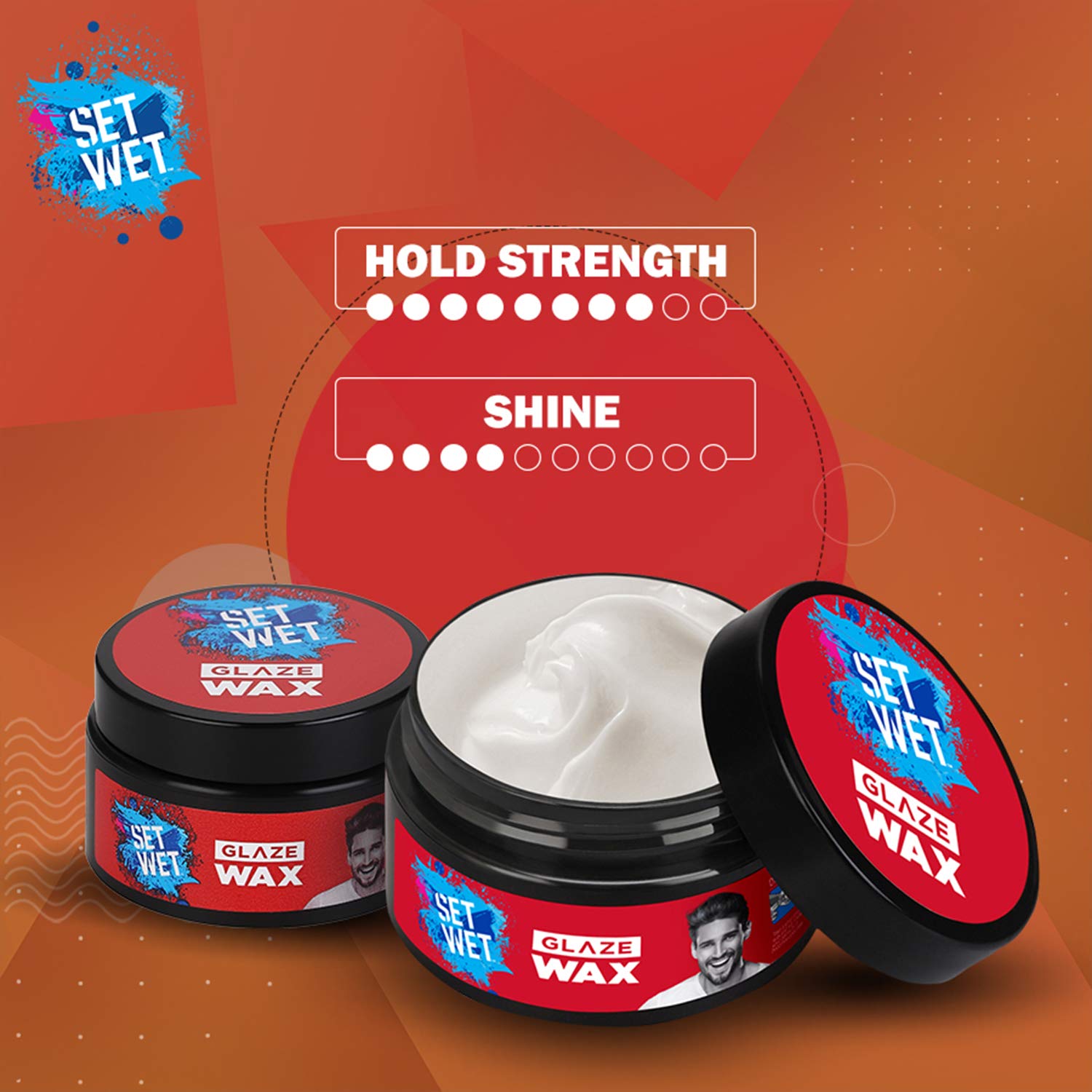 Set Wet Extreme Hold Hair Spray for Men - Strong Styling & Freezing Spray 200ml + Glaze Hair Styling Wax 60g - Perfect for Daily Grooming, Party Looks & Professional Hairstyles