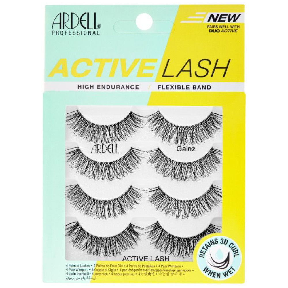 Ardell Active Gainz 4 Pack - Premium False Eyelashes for Dramatic Volume & Length | Perfect for Parties, Weddings & Special Occasions