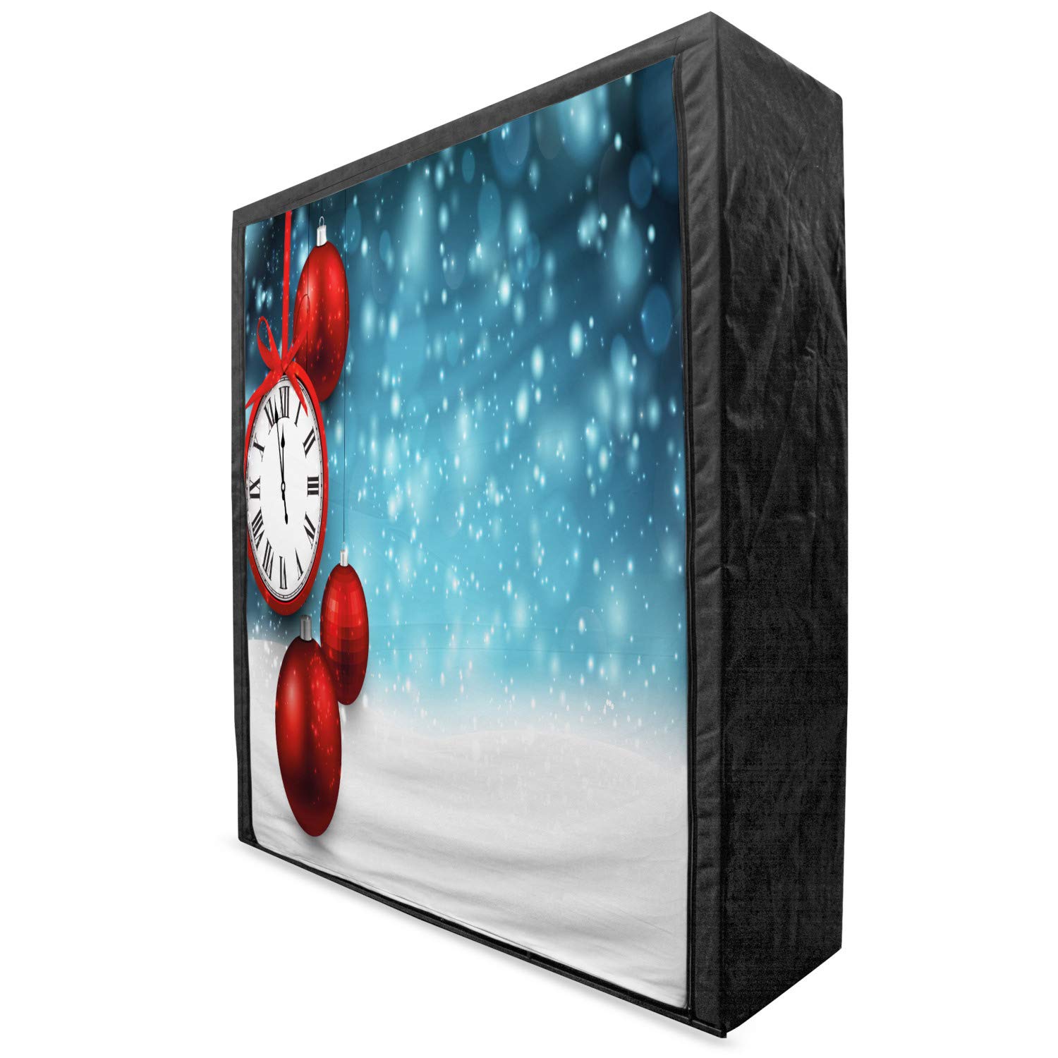 Ambesonne Portable Fabric Wardrobe with Vintage Clock Design - 59
