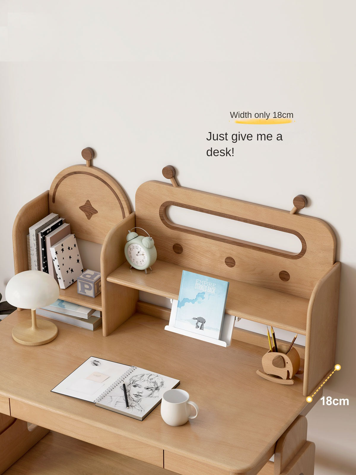Premium Oak & Beech Solid Wood Multi-Layer Desktop Shelf - Sturdy & Stylish Organizer for Home Office, Study, or Workspace - Perfect for Books, Plants, and Office Supplies