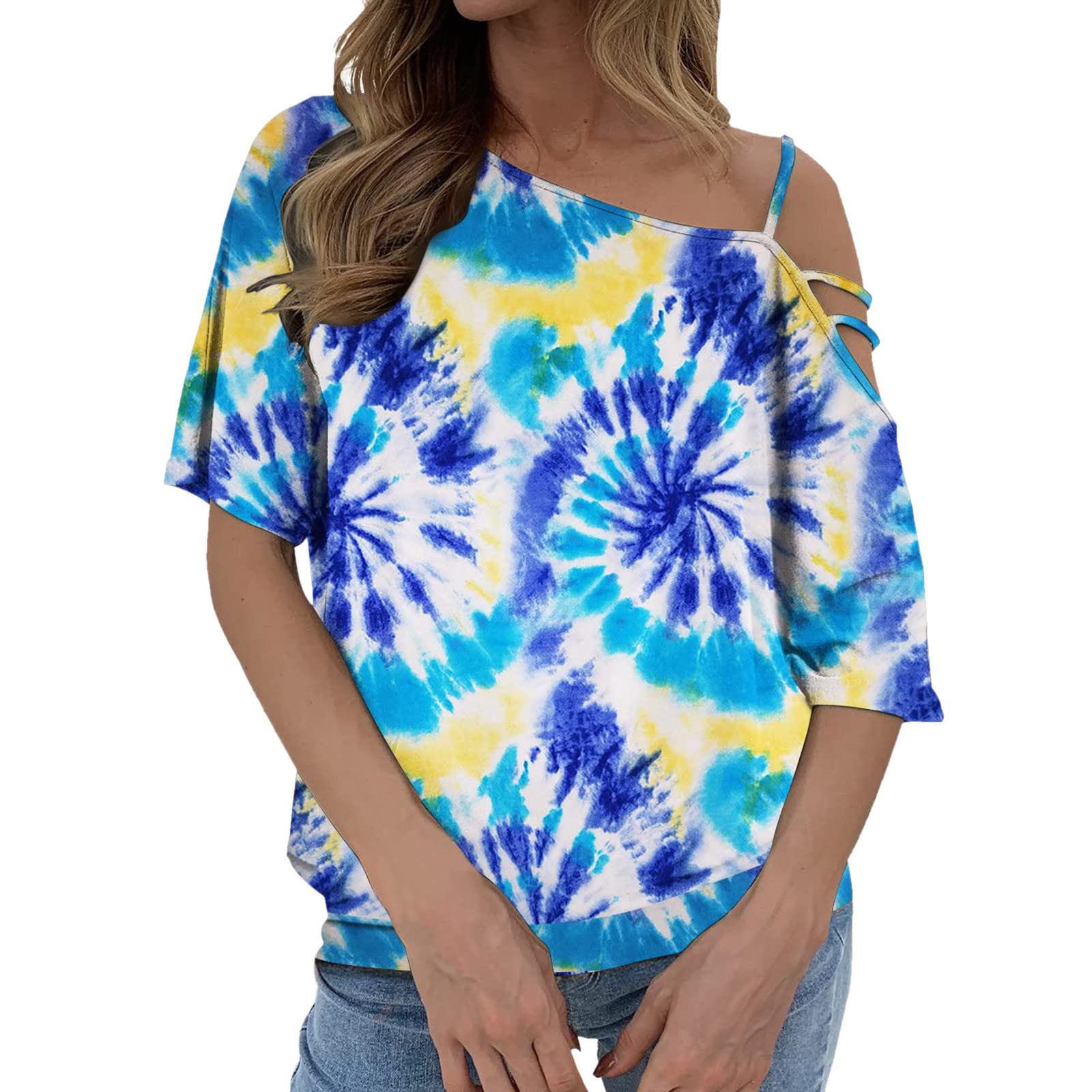 Women's Off Shoulder Casual Tops - Short Sleeve Strappy Tunic Blouse for Summer, Beach, Party & Everyday Wear | Trendy & Comfortable Women Fashion