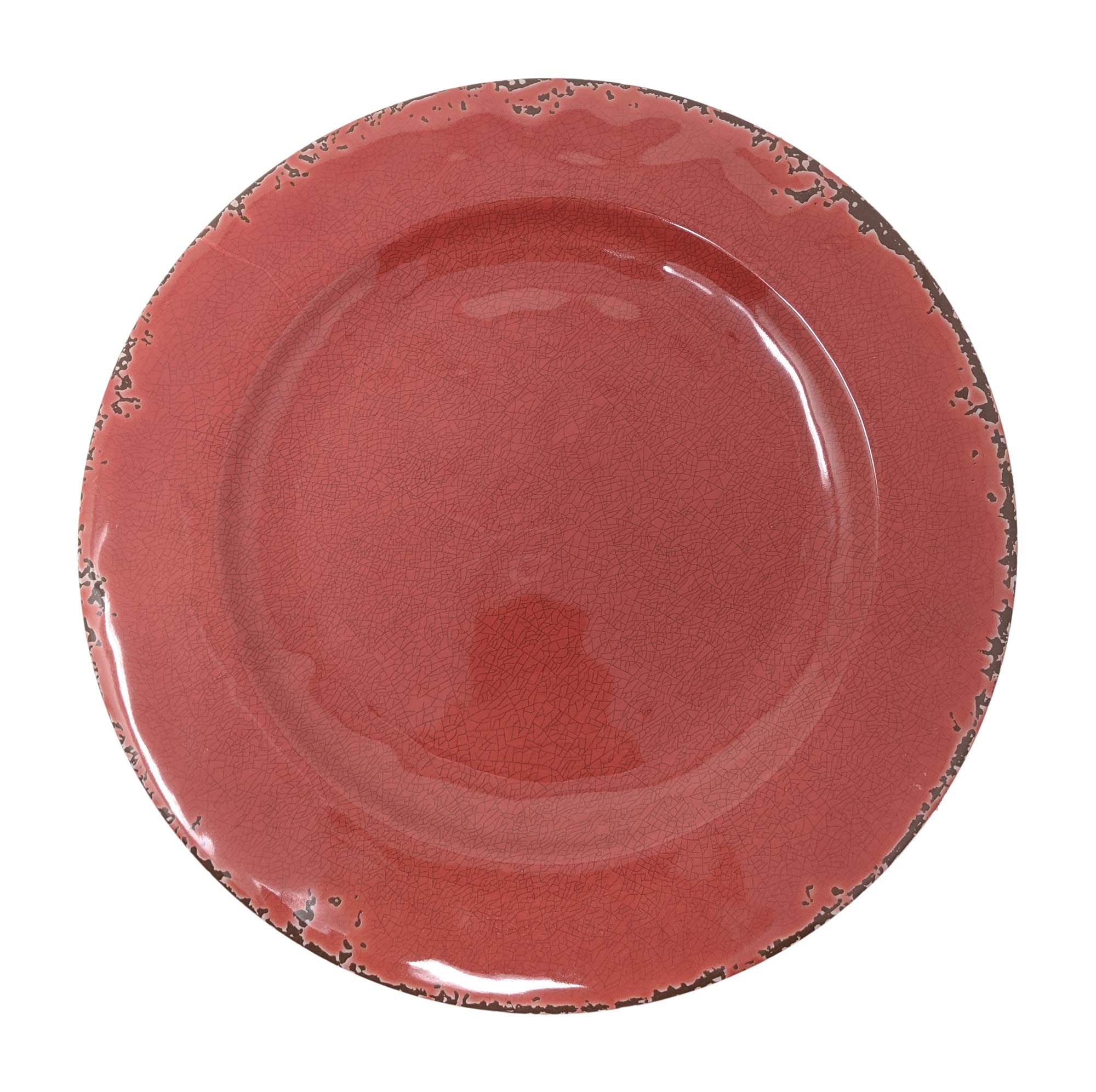 Gianna's Home 12-Piece Rustic Farmhouse Melamine Dinnerware Set - Durable & Stylish Tableware for 4, Dishwasher Safe (Red) - Perfect for Outdoor Dining, Picnics, and Everyday Family Meals