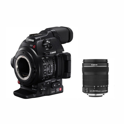 Canon EOS C100 Mark II Digital Cinema Camera with Dual Pixel AF & EF-S 18-135mm Lens Kit - Professional 4K Video Recording for Filmmaking, Documentary and Studio Production