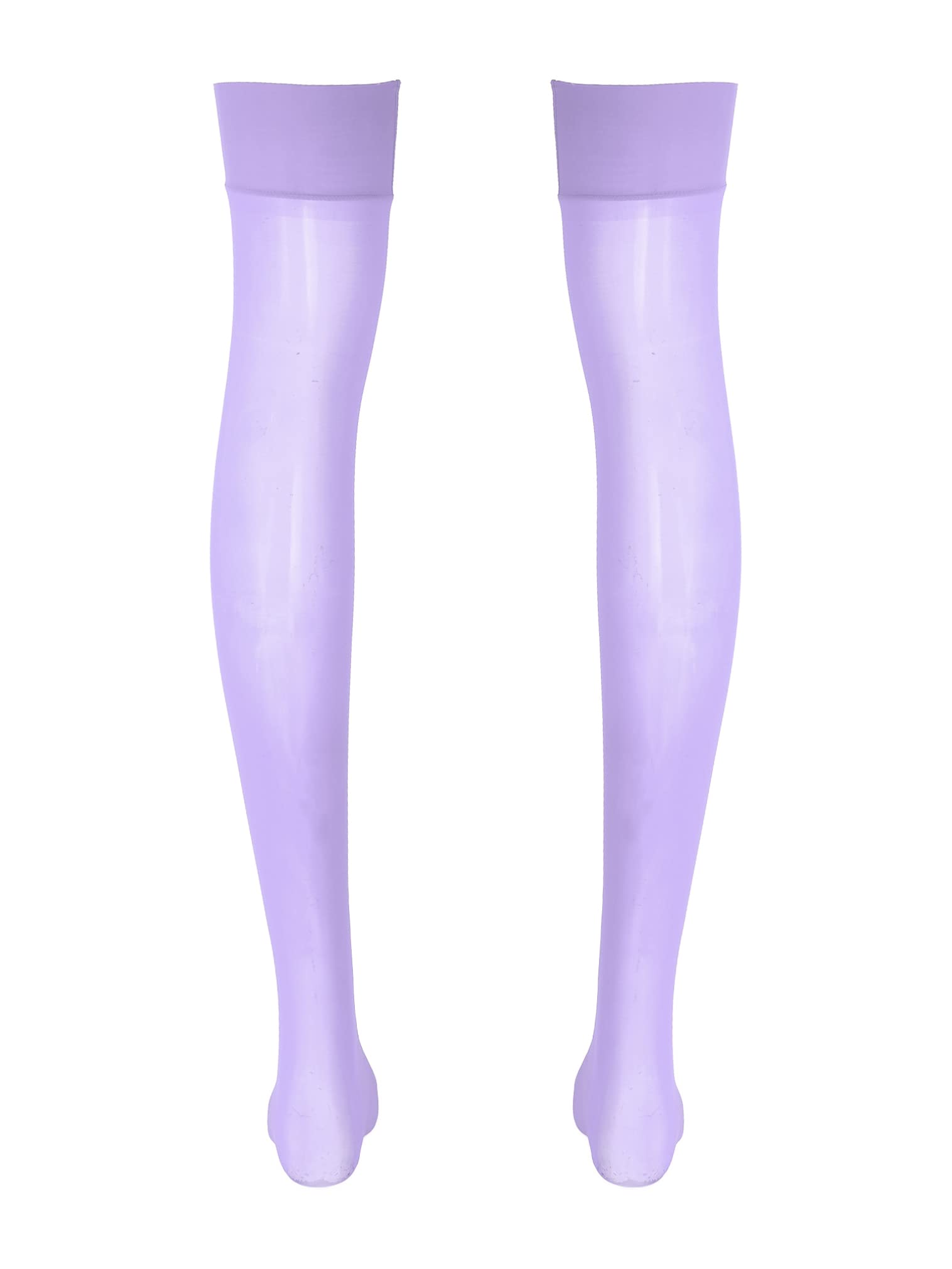 FEESHOW Men's Shiny Tight Stockings - High Gloss Oil Sheen Over Knee Socks for Crossdressing, Cosplay & Fetish Wear - Perfect for Halloween, Parties & Sensual Outfits