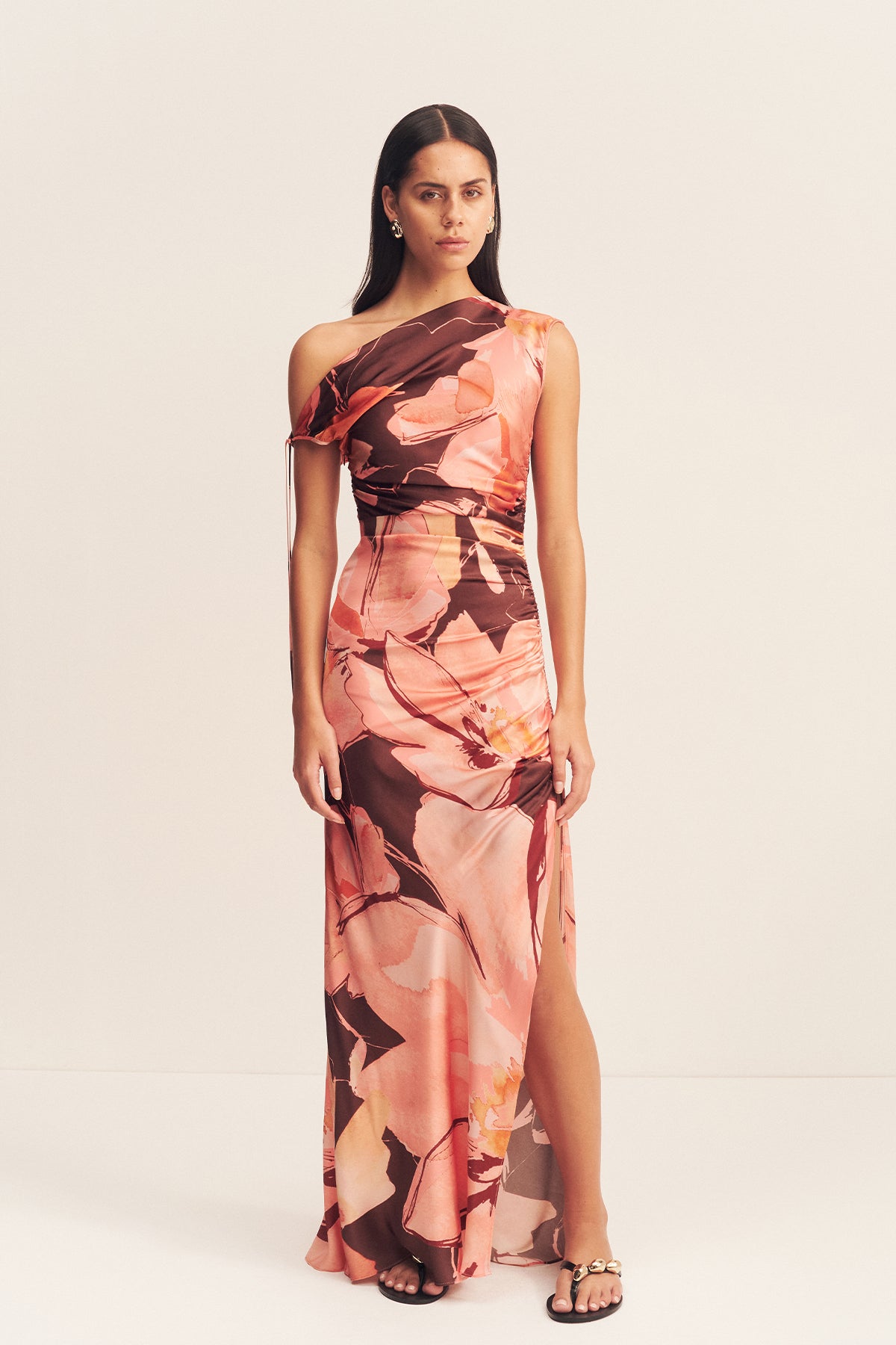 Emerson Floral Gathered Maxi Dress for Women - Elegant Long Summer Dress for Beach, Wedding & Party Occasions