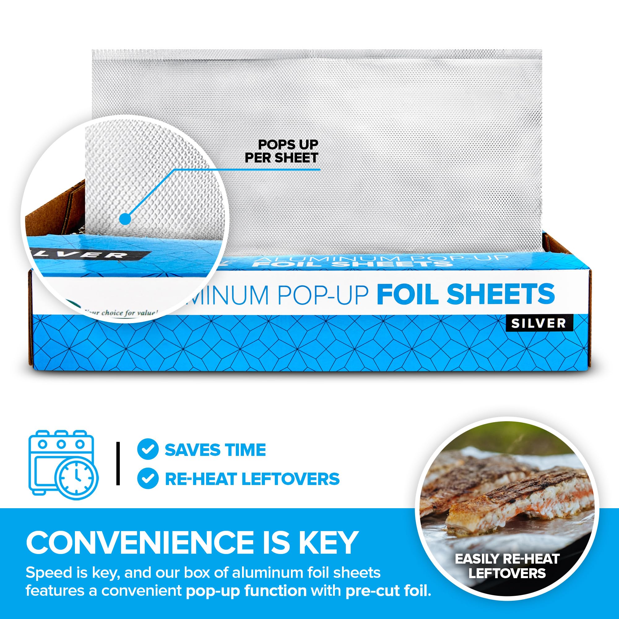 200 Count Pre-Cut Aluminum Foil Sheets 12
