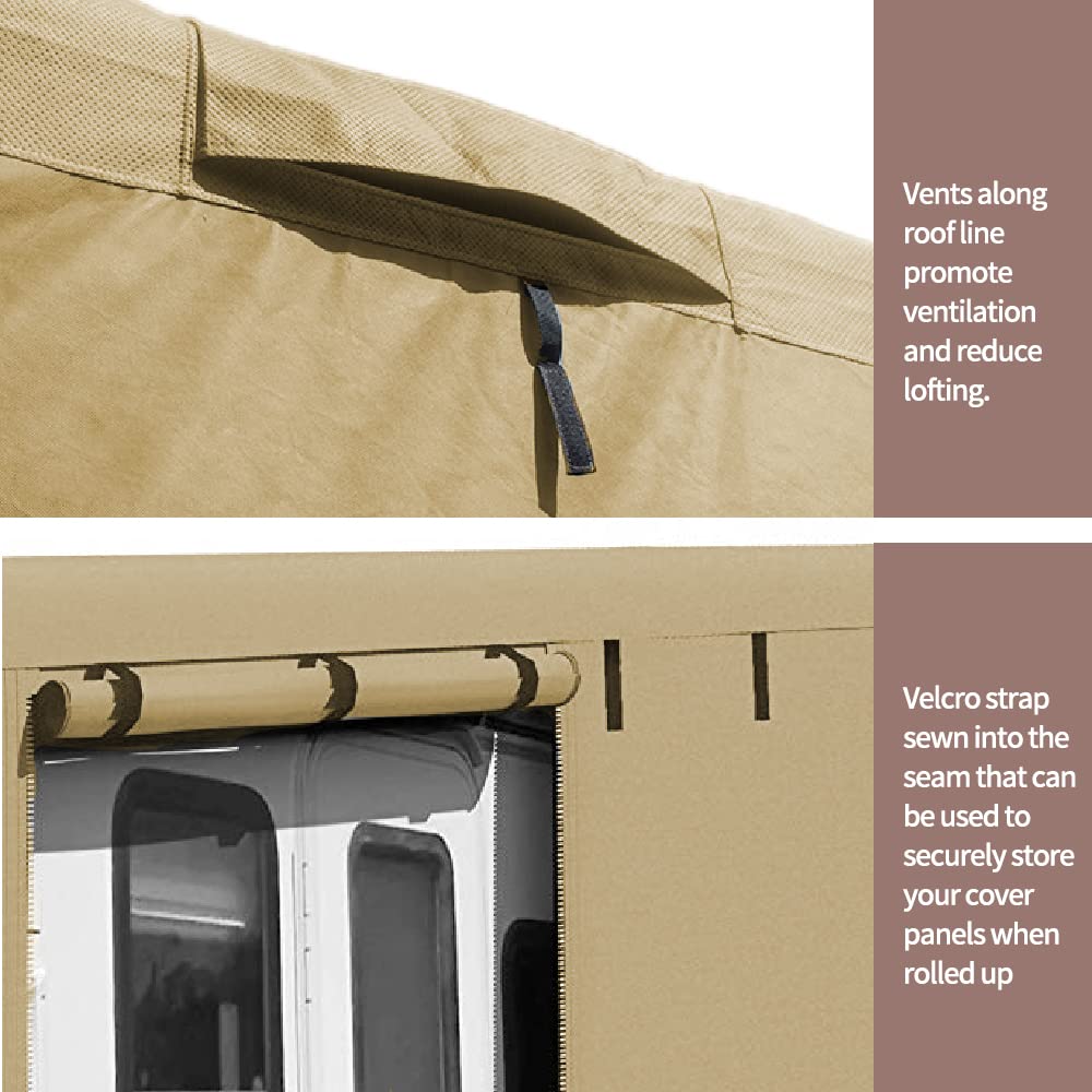 Seamander Heavy-Duty Travel Trailer RV Cover - Waterproof, UV Resistant, Rip-Stop Camper Cover for Winter Snow Protection - Perfect for Outdoor Storage & Seasonal Vehicle Protection