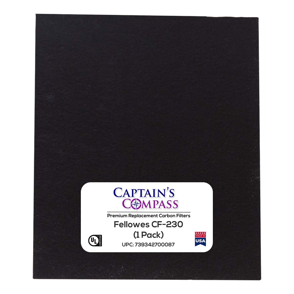 CAPTAIN'S COMPASS Carbon Activated Pre-Filter (1 Pack) for Fellowes CF-230 & AP-230PH Air Purifiers - Improves Air Quality in Home, Office & Bedroom (Model 9372001)