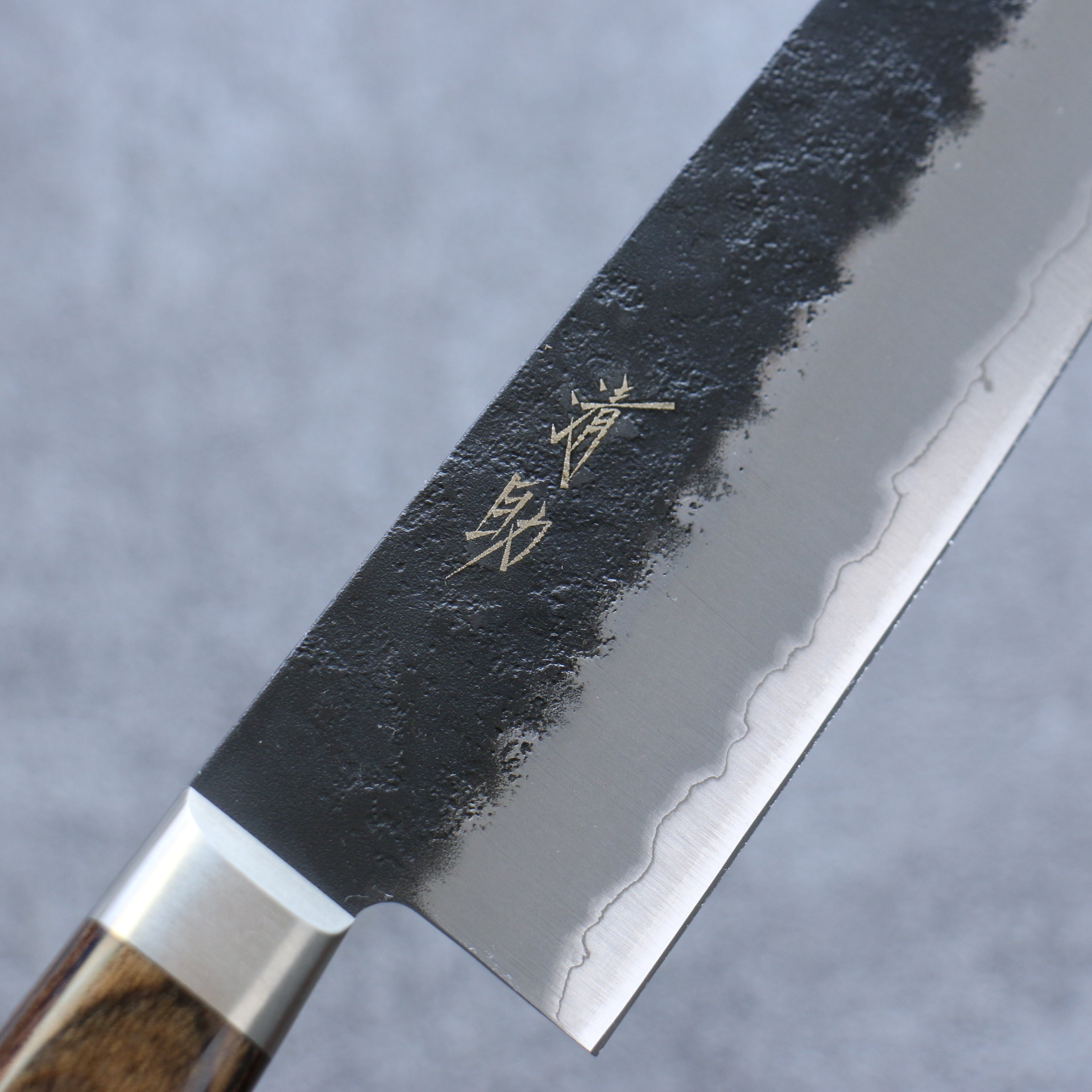 Premium Seisuke Blue Super Black Gyuto 210mm Japanese Chef Knife with Brown Pakka Wood Handle - Professional Kitchen Knife for Slicing, Dicing, and Chopping Vegetables, Meat, and Fish