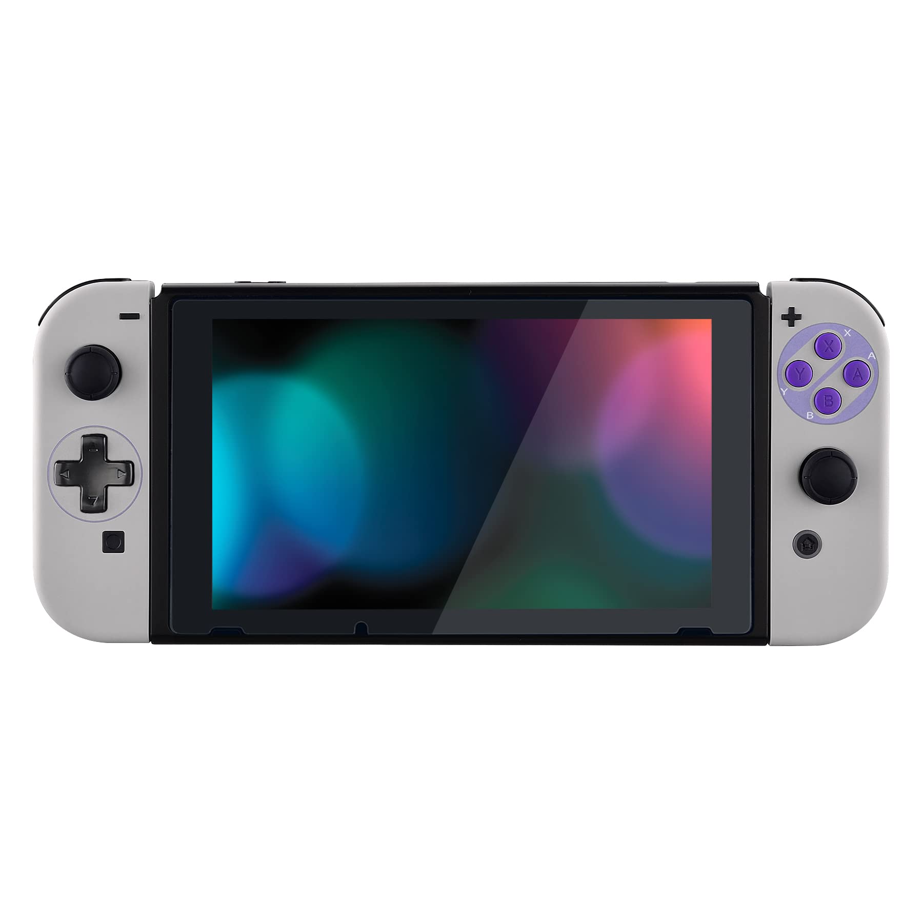 eXtremeRate DIY Replacement Shell Case & D-pad Button Cover for Nintendo Switch/Switch OLED Joy-Con (SNES Style, Joy-Con Not Included) - Customize Your Gaming Experience for Comfort & Nostalgia