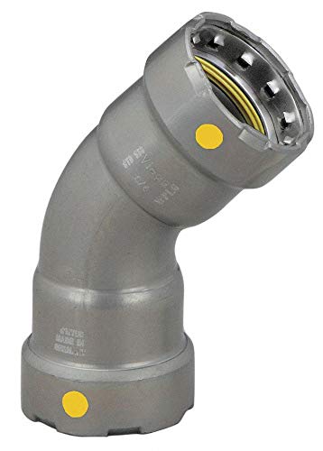 Megapressg Carbon Steel 45 Degree Elbow, Press x Press Fitting, 1 Inch Tube Size - 25241 | for HVAC, Plumbing & Industrial Piping Systems