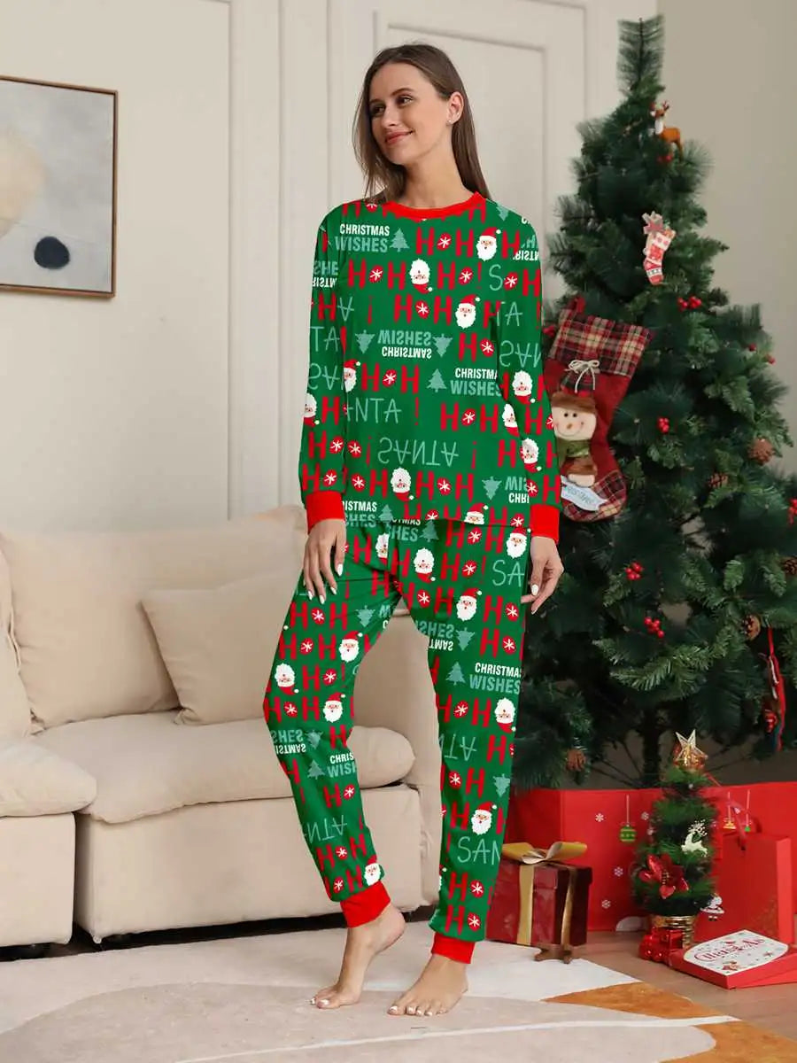 Printed Christmas Matching Family Pajamas Set - Holiday PJS for Family Photos & Cozy Winter Nights