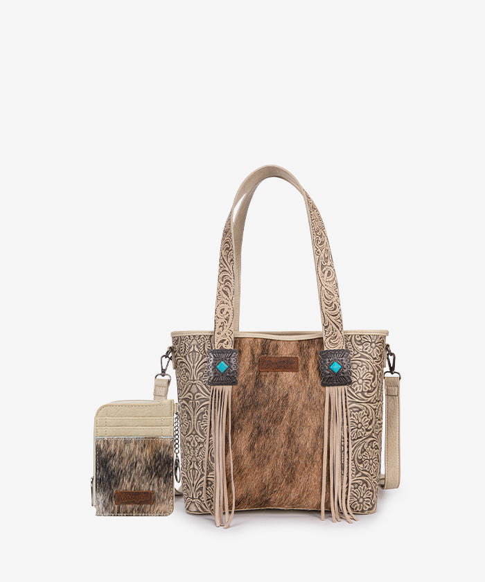 Wrangler Genuine Cowhide Leather Fringe Crossbody Purse for Women - Stylish Concealed Carry Handbag for Everyday Use, Travel & Outdoor Adventures