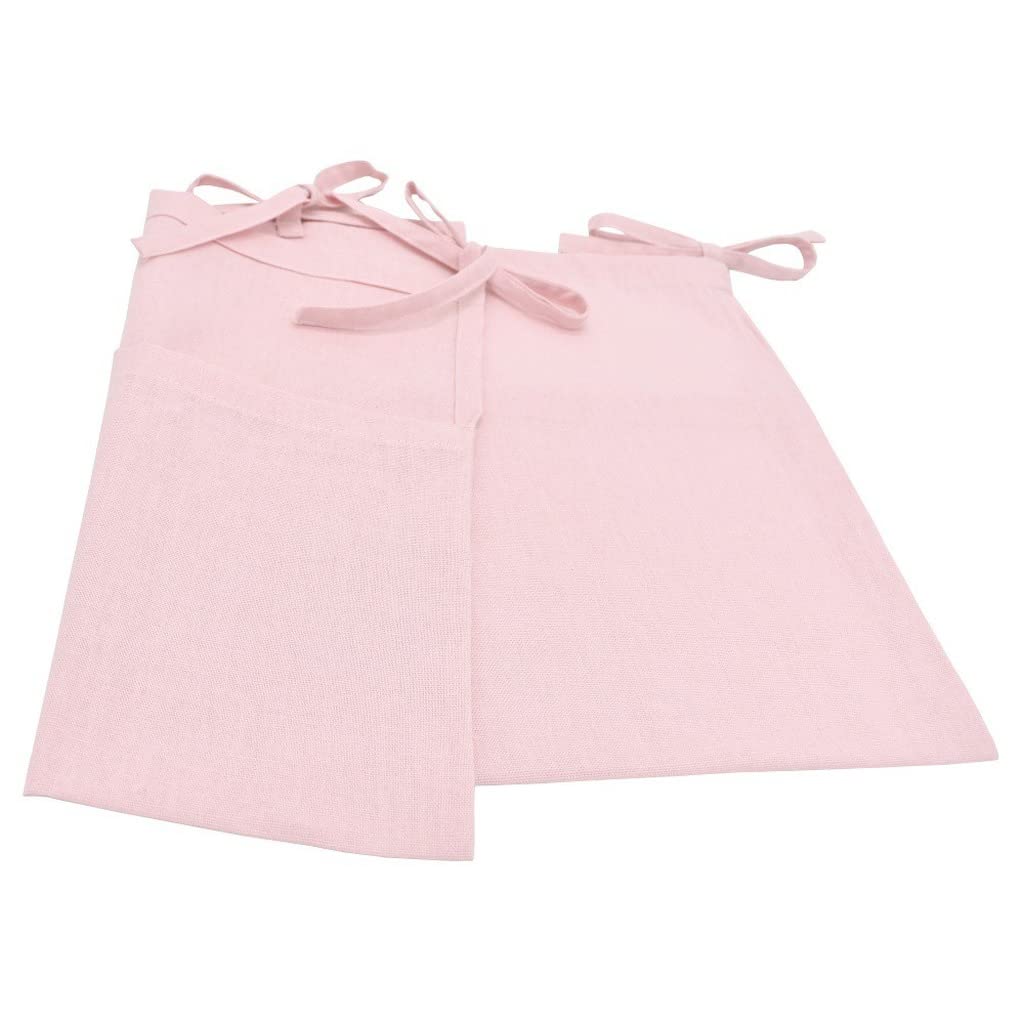Baby Crib Organizer with 2 Pockets - Linen Hanging Storage Bag for Nursery, Hospital Bed & Diaper Organization - Light Pink | Perfect for Baby Room, Cot & Multi-Purpose Use