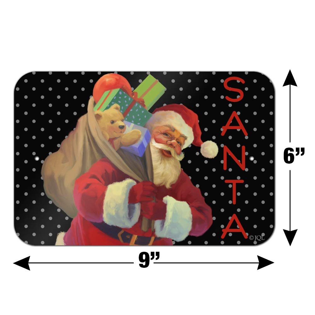 Christmas Santa Sack Graphic Sign for Home, Office & Business Decor | Holiday Party & Festive Decorations