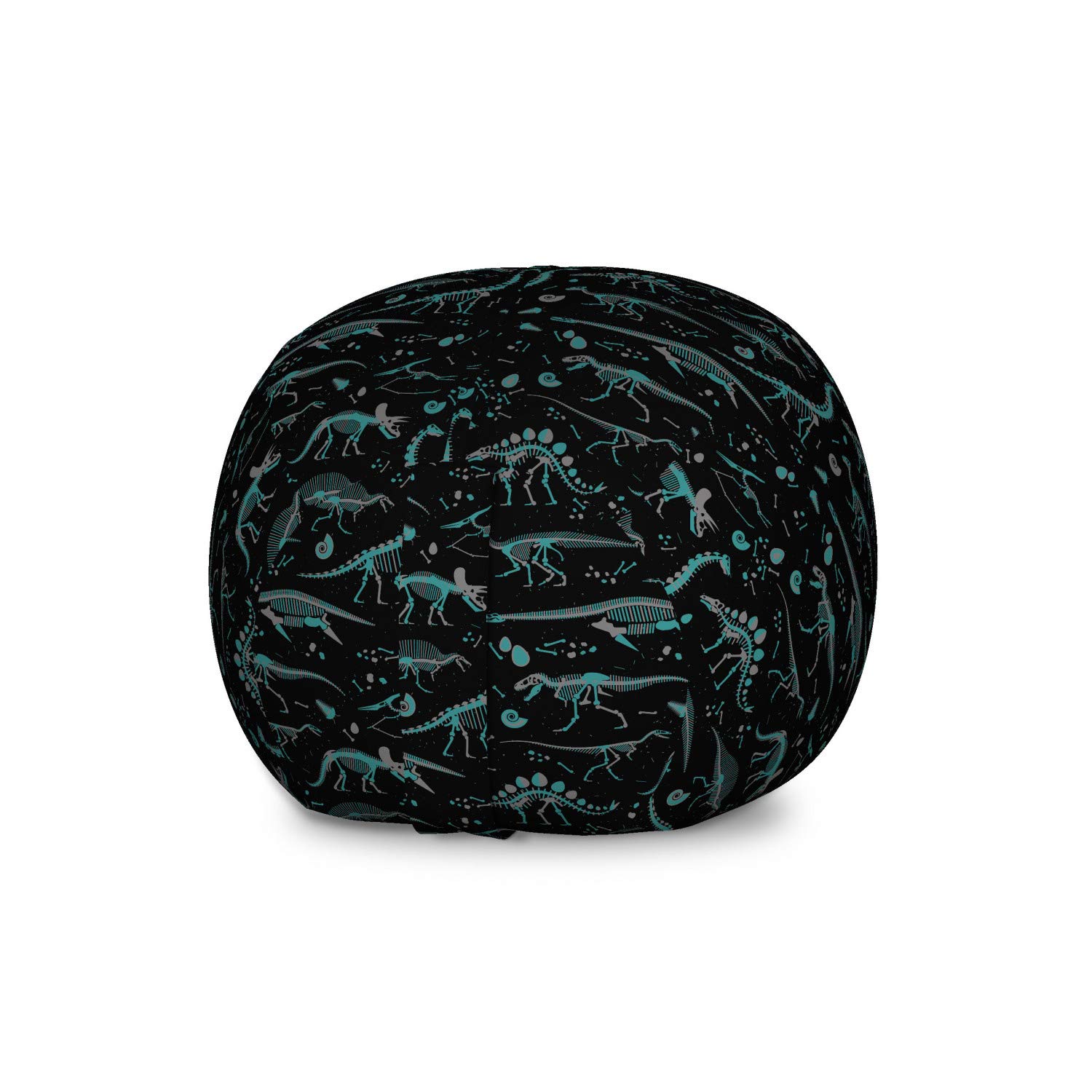 Dinosaur Toy Storage Bag Chair - Large Washable Organizer with Fossil Pattern & Egg Design, Grey Green - Perfect for Kids' Room, Playroom & Stuffed Animal Organization