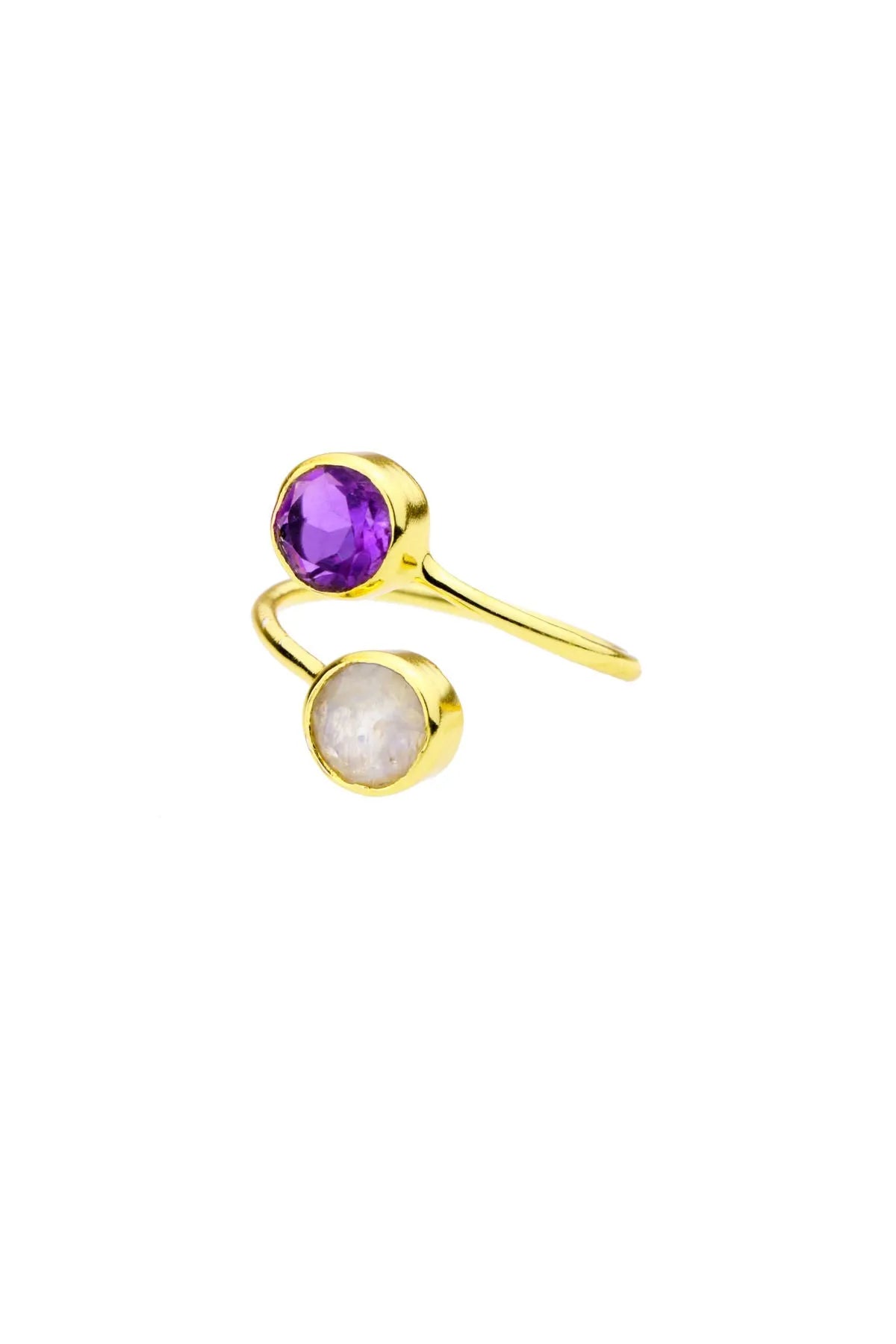 Exquisite Double Gemstone Ring for Women | Elegant Stackable Jewelry for Everyday Wear & Special Occasions