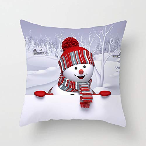 McKellogg Merry Christmas Snowman Pillow Cases & Super Cashmere Sofa Cushion Covers - Festive Holiday Home Decor for Living Room, Bedroom & Christmas Party Decorations