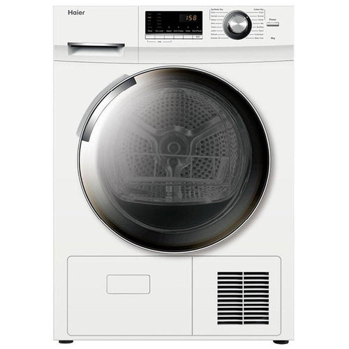 HAIER HDC80E1 8kg Energy Efficient Condenser Dryer - Perfect for Small Families & Apartments, Fast Drying with Low Noise