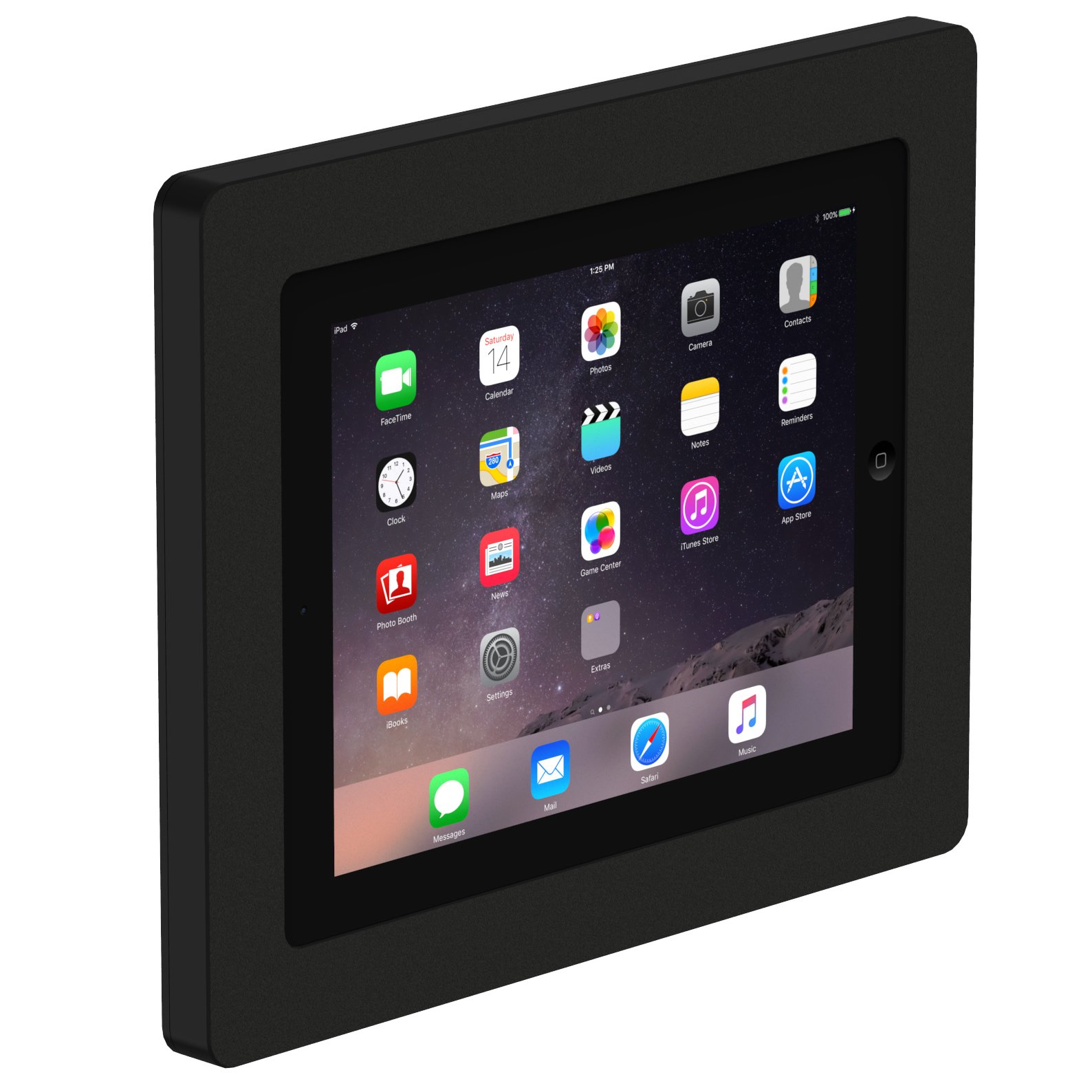 VidaMount Black VESA Mount Enclosure for iPad 2/3/4 - Universal Wall Mount Bracket for Home, Office & Classroom Use