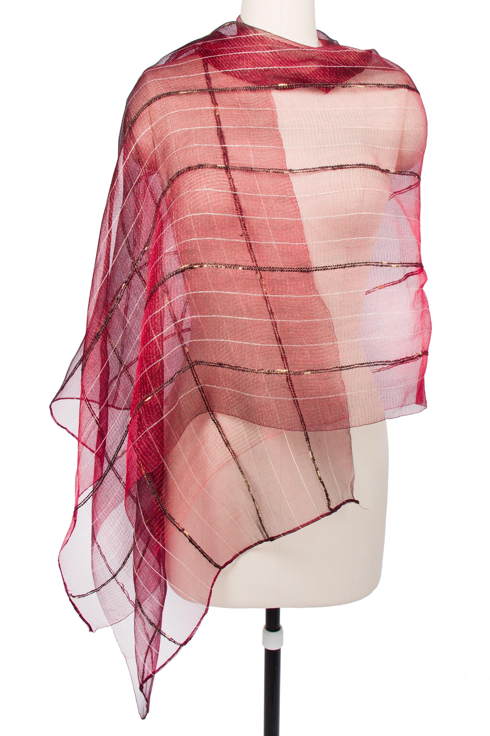 Elegant Sheer Sequin Silk Scarf for Women - Lightweight Fashion Accessory for Parties, Weddings & Evening Events