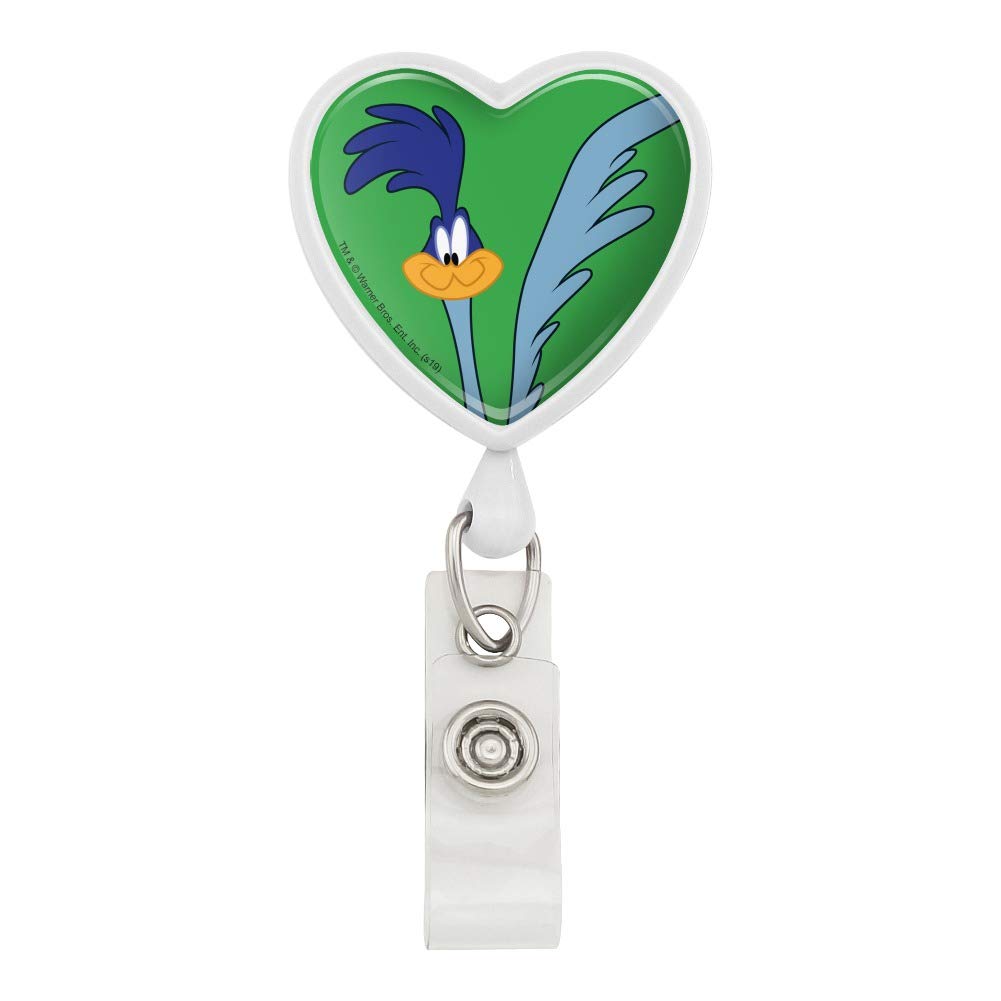 Looney Tunes Road Runner Heart Design Retractable Lanyard with ID Badge Holder - Perfect for Work, School, Events & Conventions