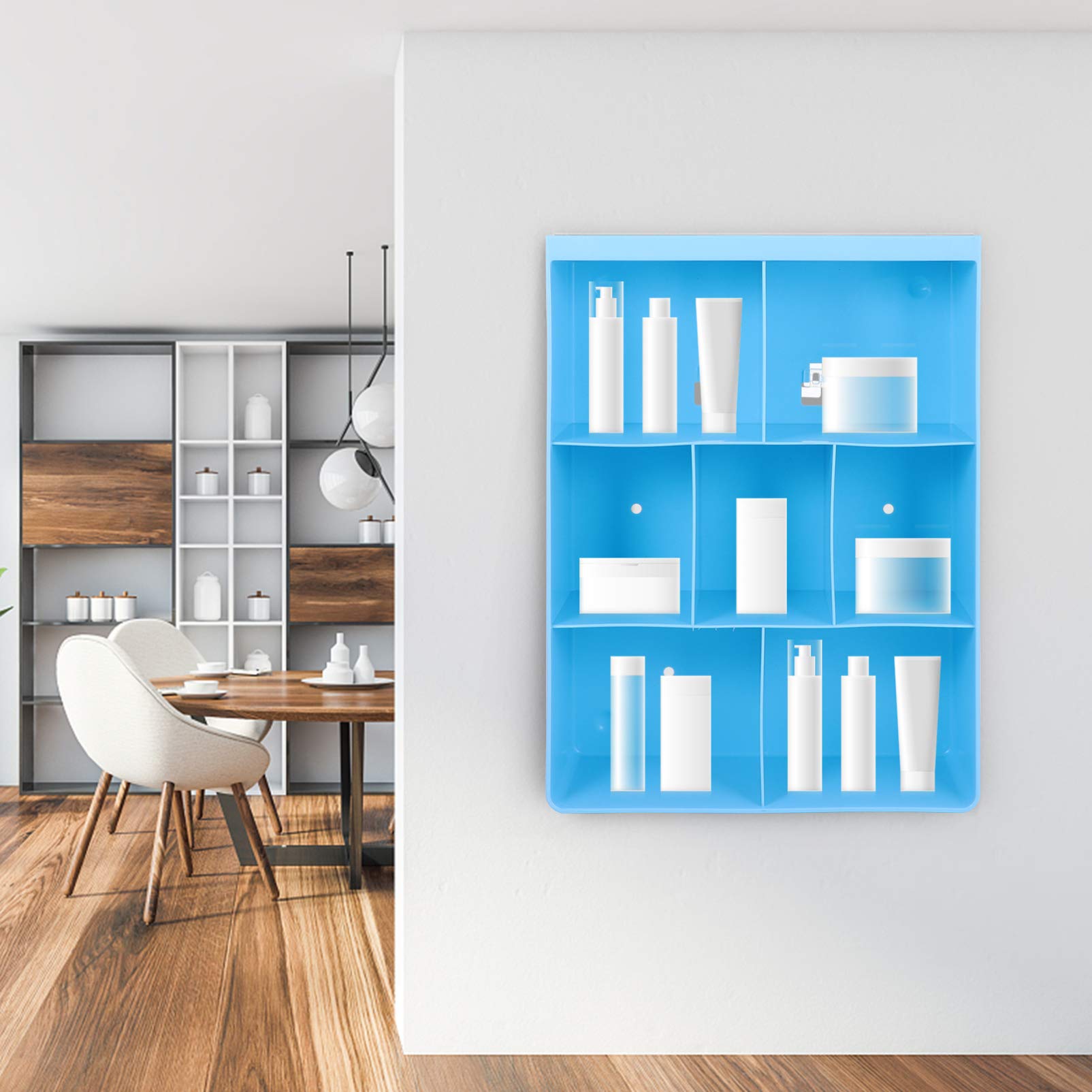 Hemoton 1-Piece Bathroom Storage Shelf - Multifunctional Wall-Mounted Hanging Organizer Rack for Shower, Kitchen, Laundry Room & Closet - Space Saving Storage Solution for Toiletries, Cosmetics & Cleaning Supplies